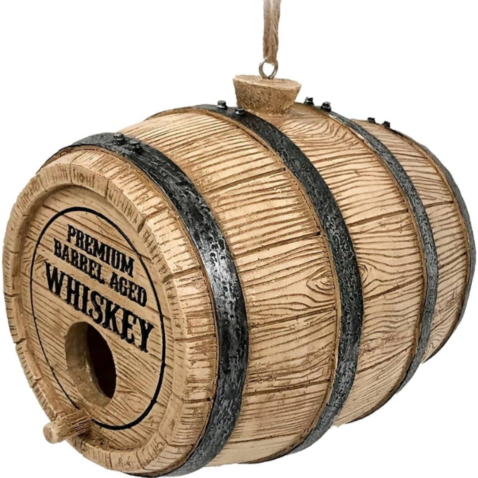 Whiskey Barrel Birdhouse