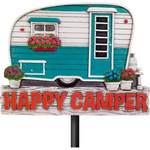 Happy Camper Garden Stake