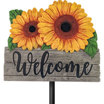 Sunflower Welcome Garden Stake