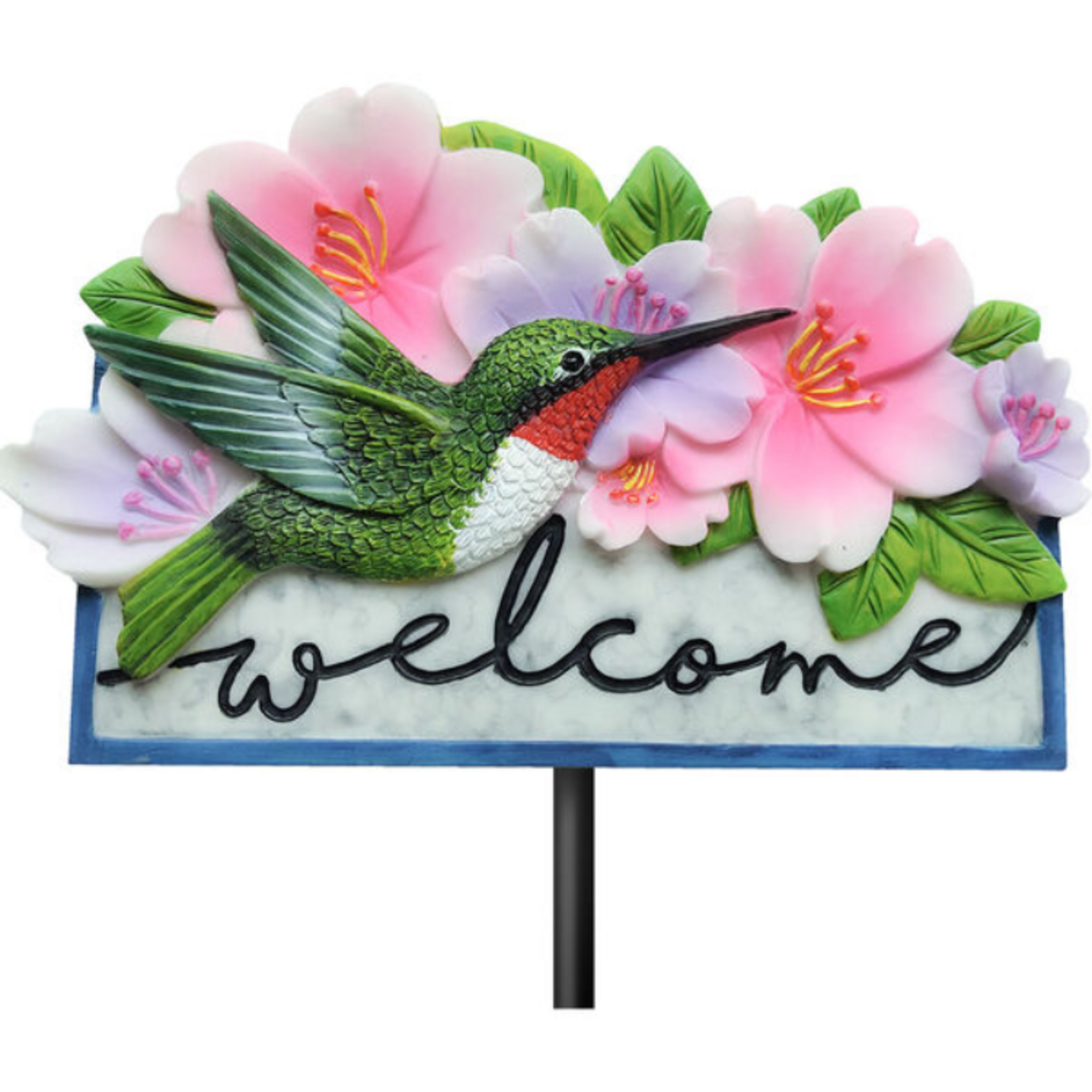 Hummingbird Welcome Garden Stake