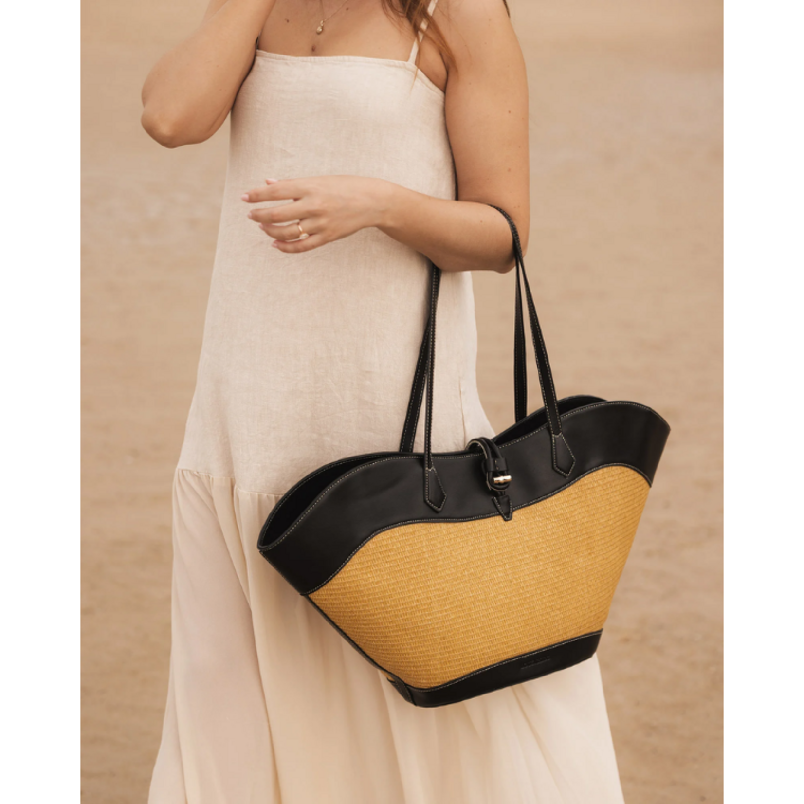 Louenhide Louenhide - Malta Tote Bag - Raffia Black
