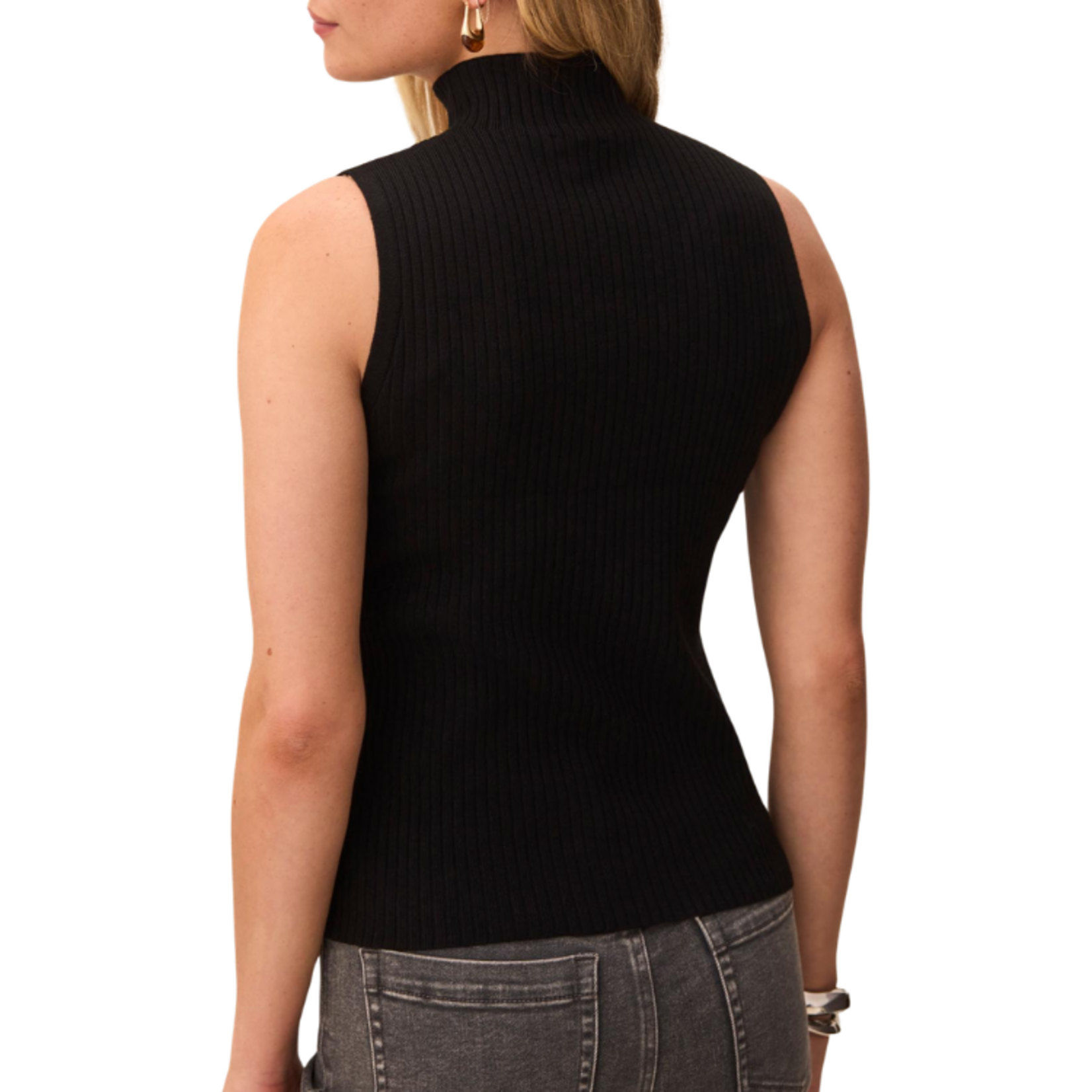 Tribal Tribal - Sleeveless  Funnel Neck Sweater