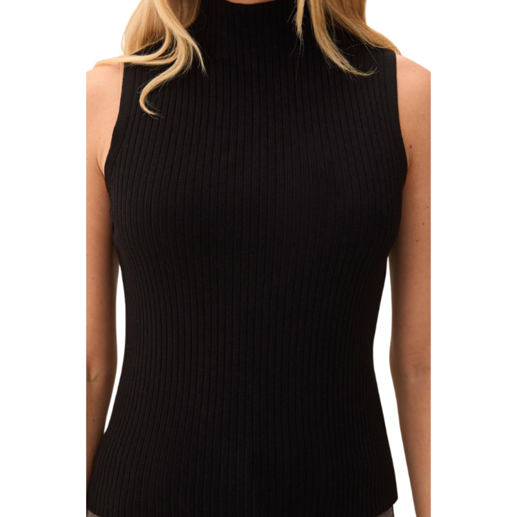 Tribal Tribal - Sleeveless  Funnel Neck Sweater