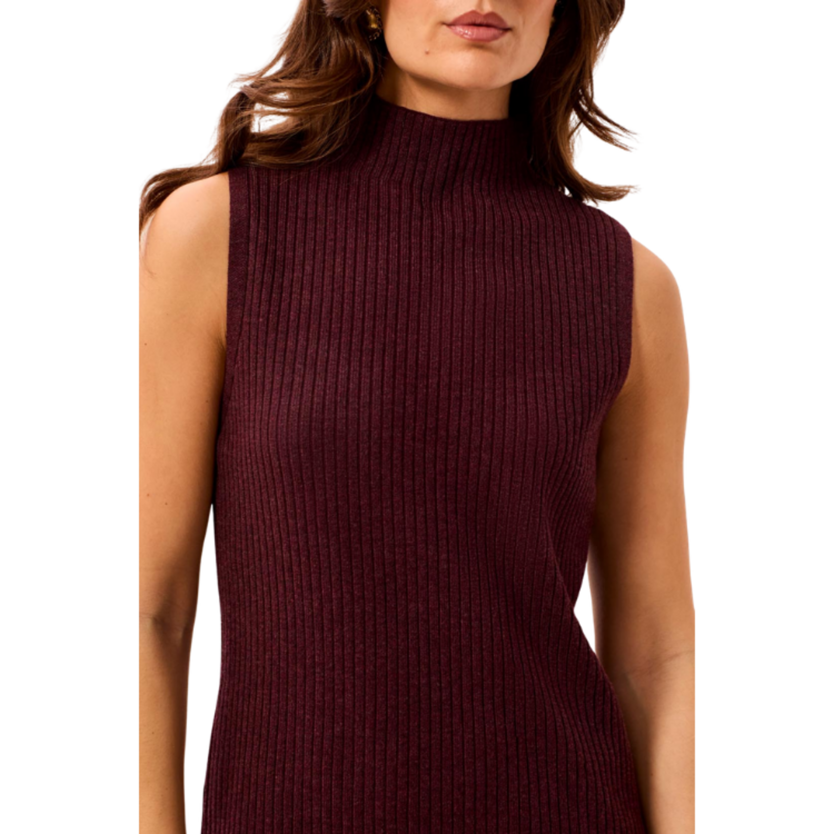 Tribal Tribal - Sleeveless  Funnel Neck Sweater