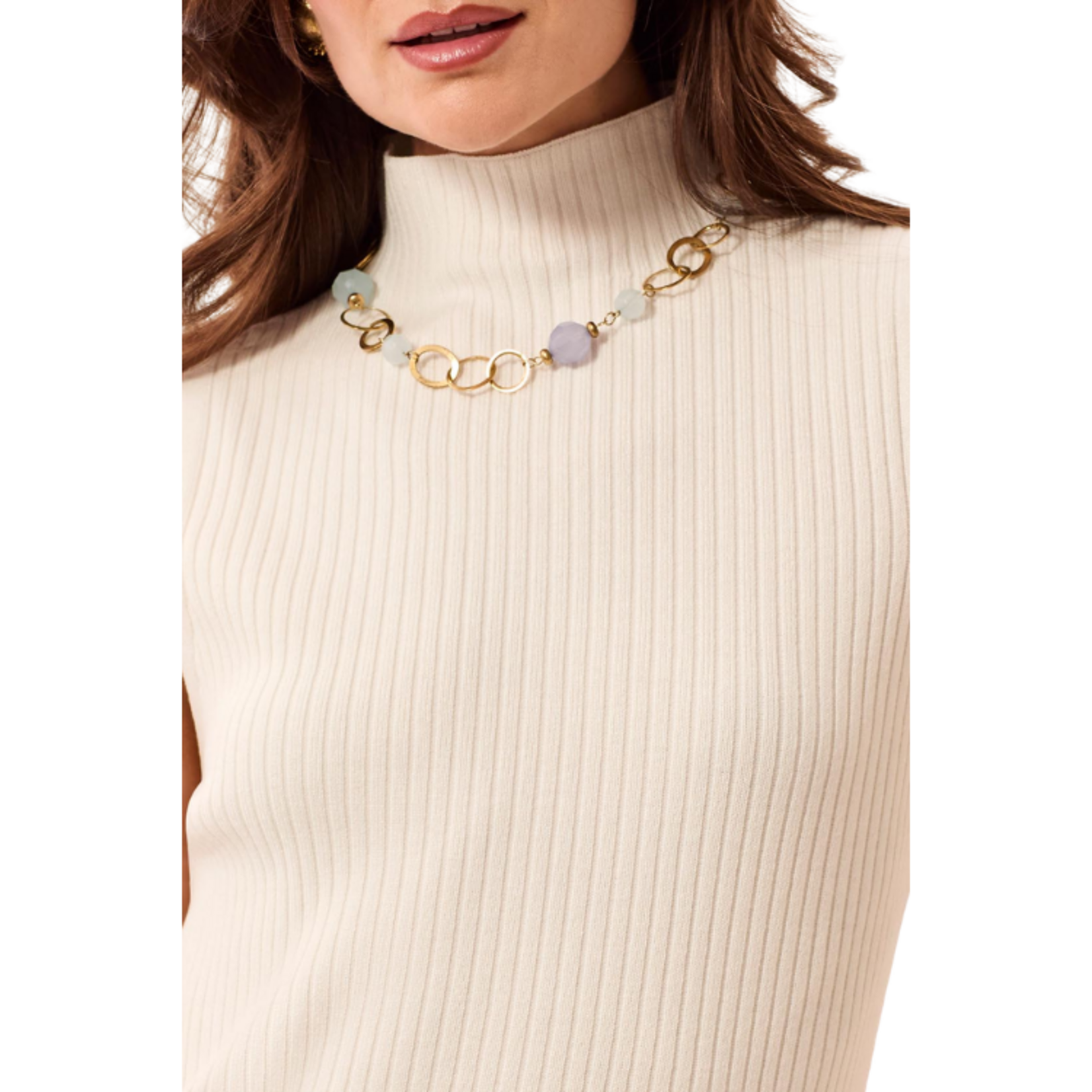 Tribal Tribal - Sleeveless  Funnel Neck Sweater