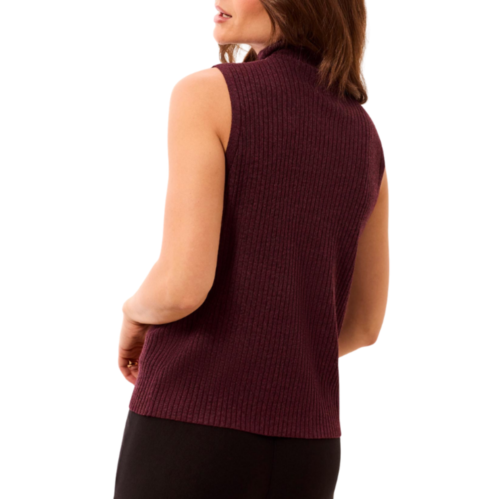 Tribal Tribal - Sleeveless  Funnel Neck Sweater