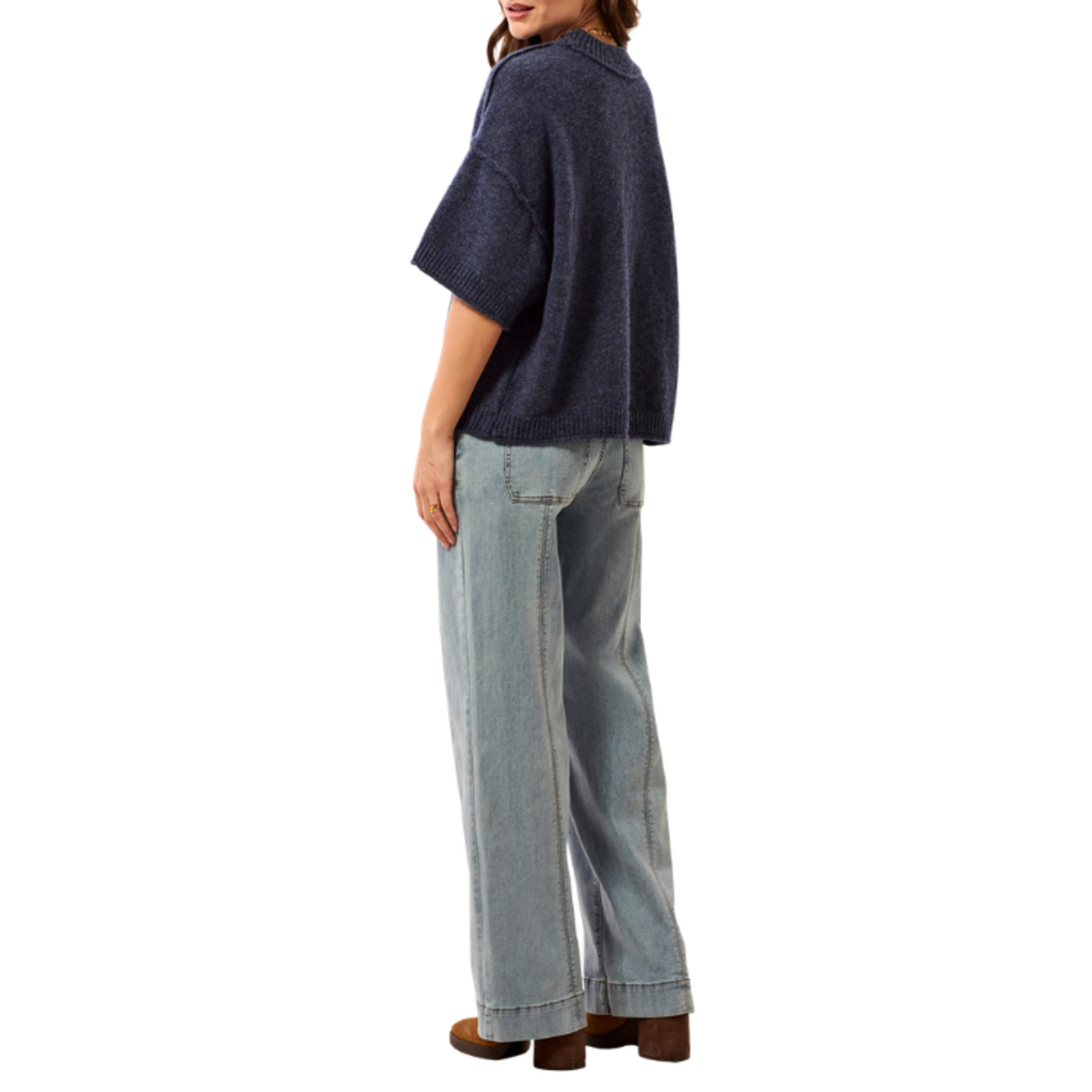 Tribal Tribal - Lofty Elbow Sleeve Crew Neck Sweater