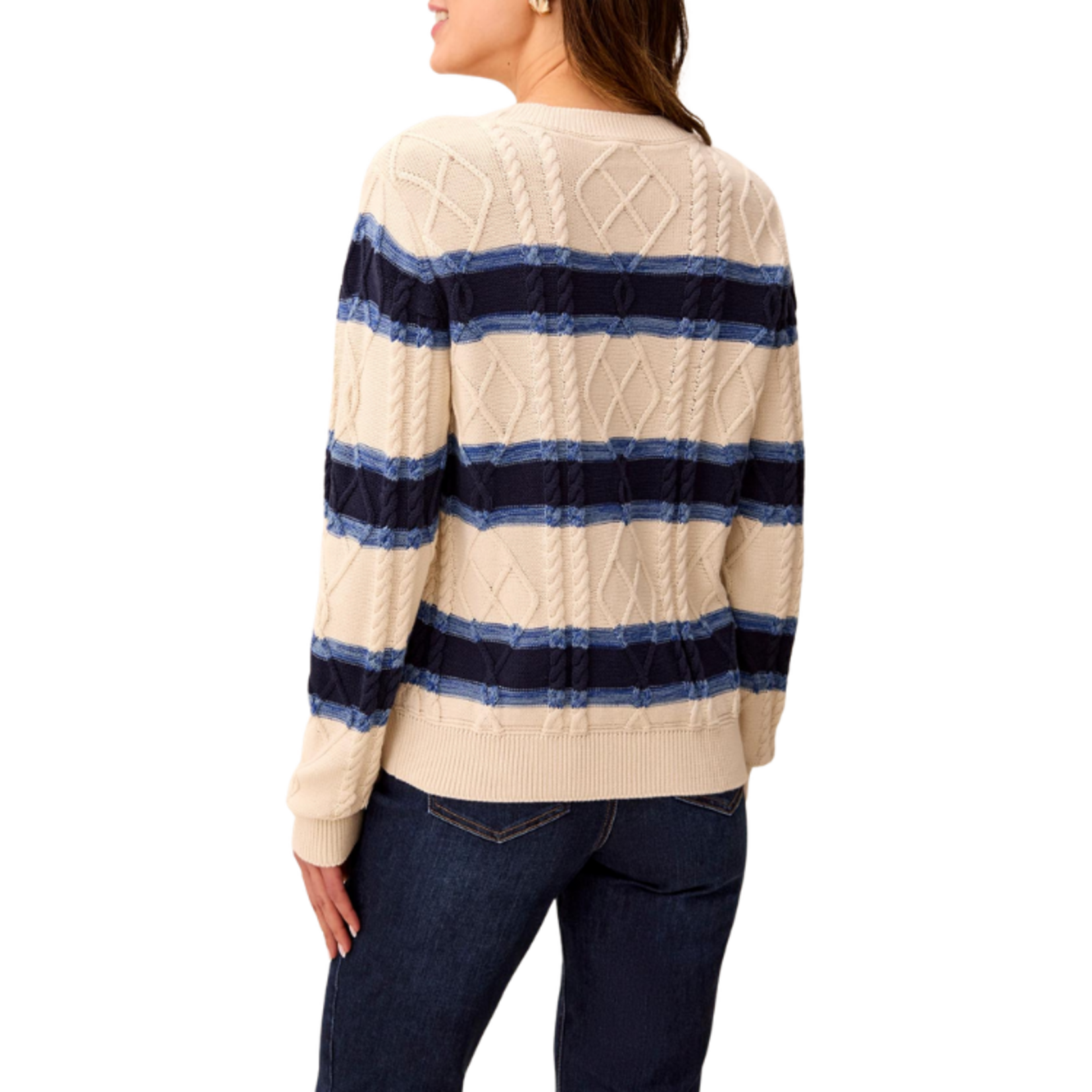 Tribal Tribal - Long-Sleeved Crew Neck Sweater w/ Embroidery