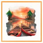 Paper Poetry Canoe Sunset (Blank)