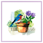 Paper Poetry Blue Bird Garden (Blank)