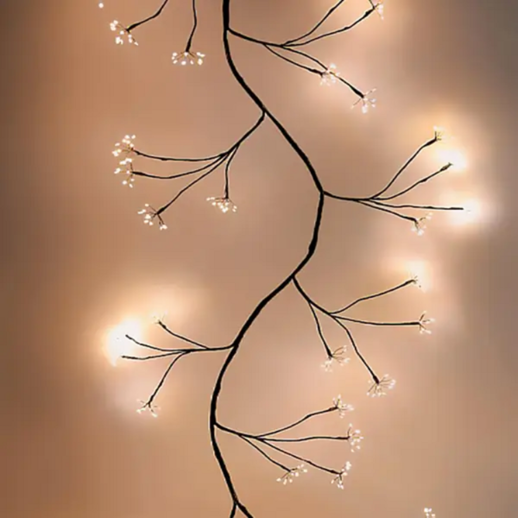 Electric Lighted Black PVC Garland 6'L