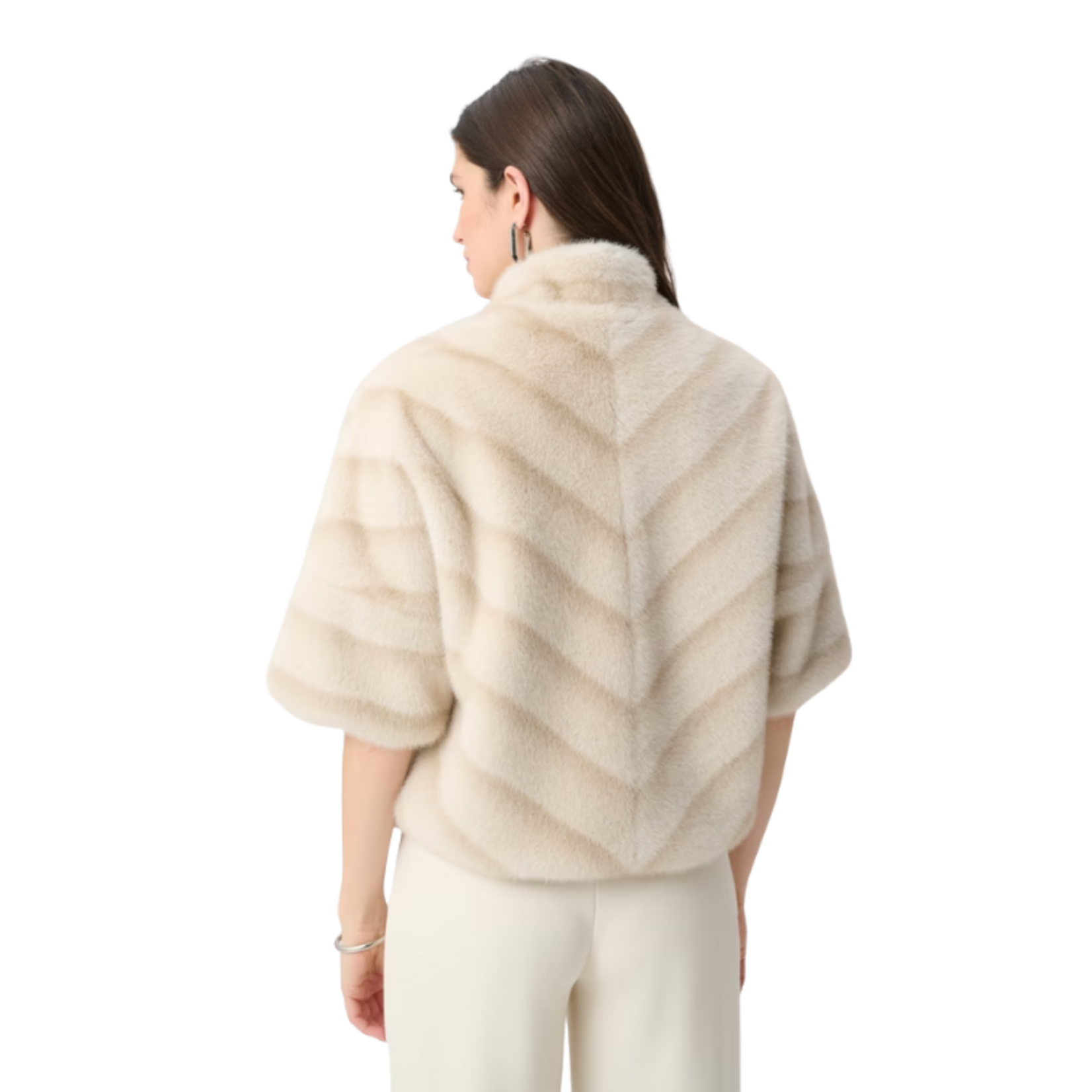 Joseph Ribkoff Joseph Ribkoff - Chevron Print Faux Fur Jacket