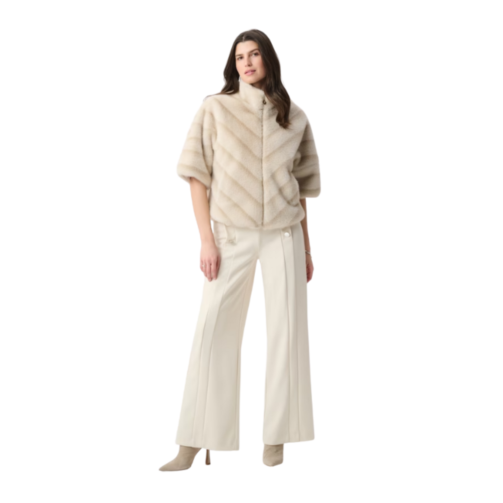 Joseph Ribkoff Joseph Ribkoff - Chevron Print Faux Fur Jacket