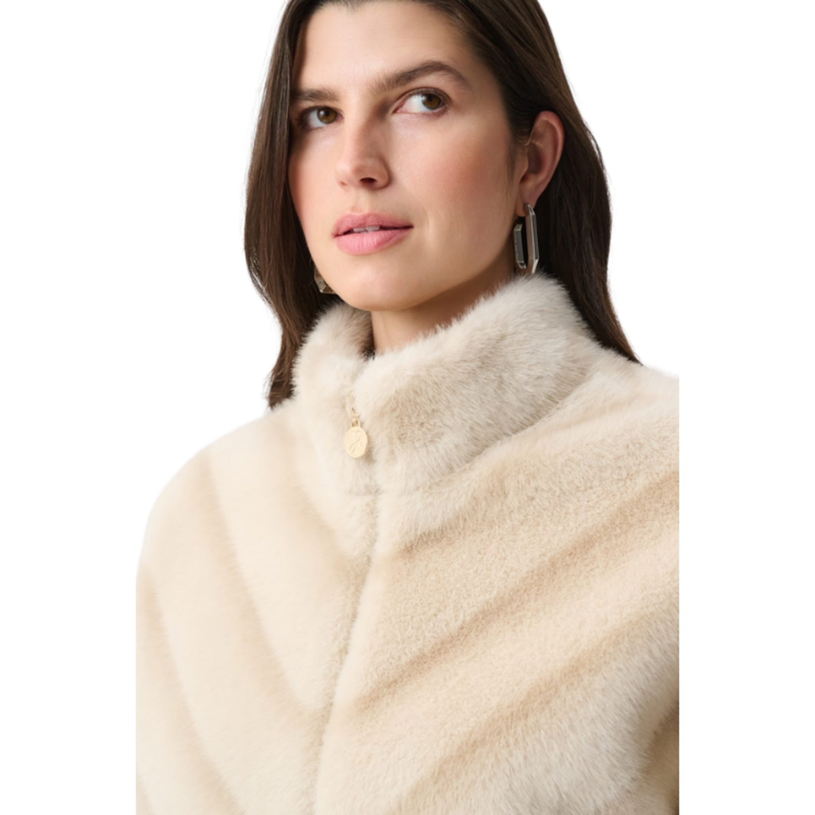 Joseph Ribkoff Joseph Ribkoff - Chevron Print Faux Fur Jacket