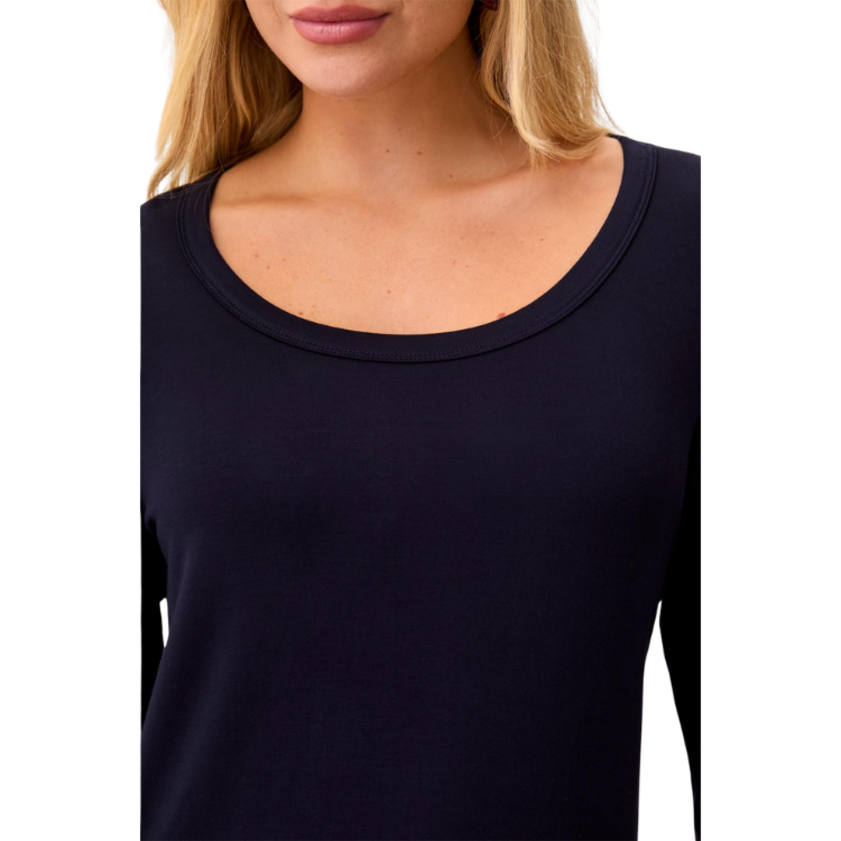 Tribal Tribal - Soft French Terry Scoop Neck Long Sleeve Top