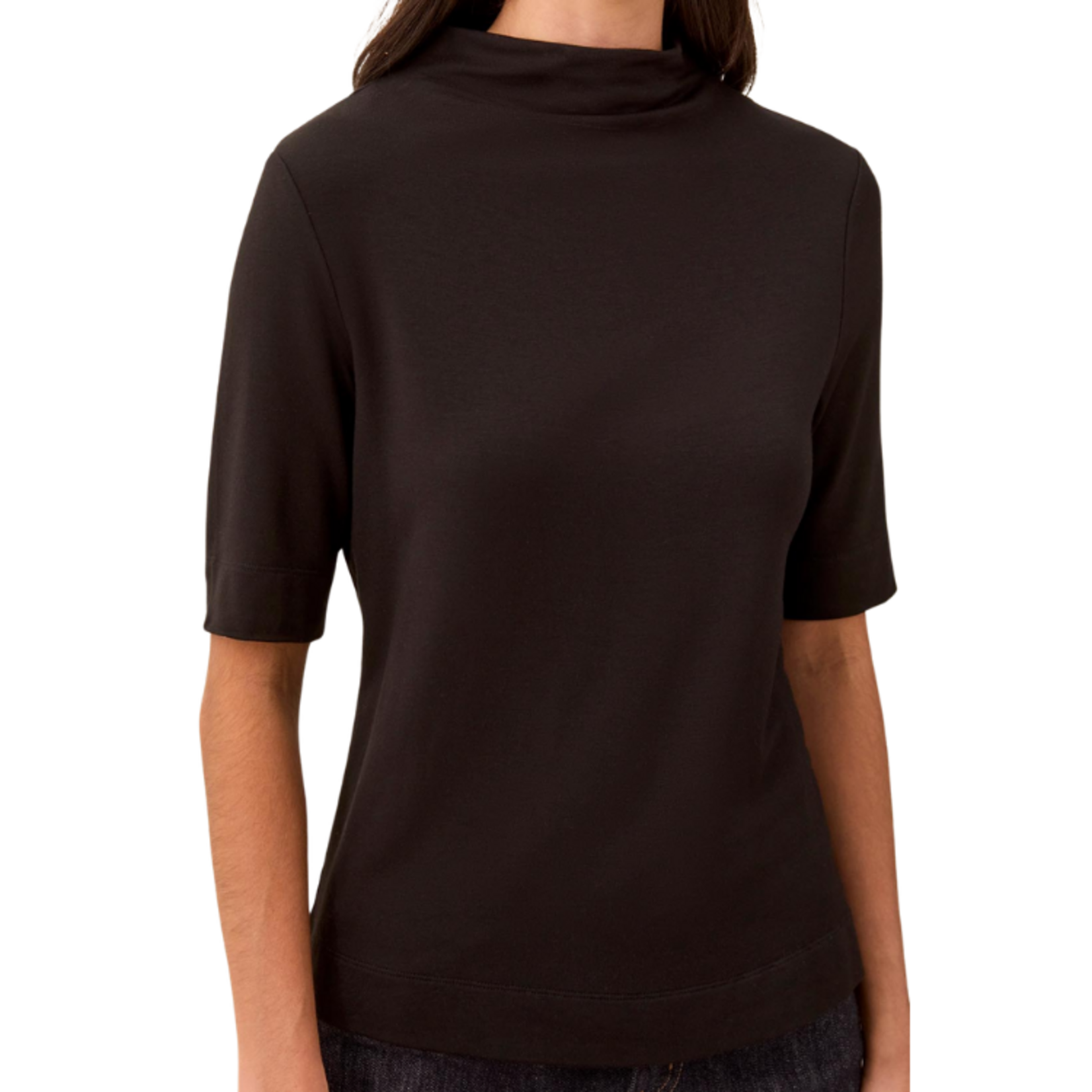 Tribal Tribal - Funnel Neck Elbow Sleeve Knit Top