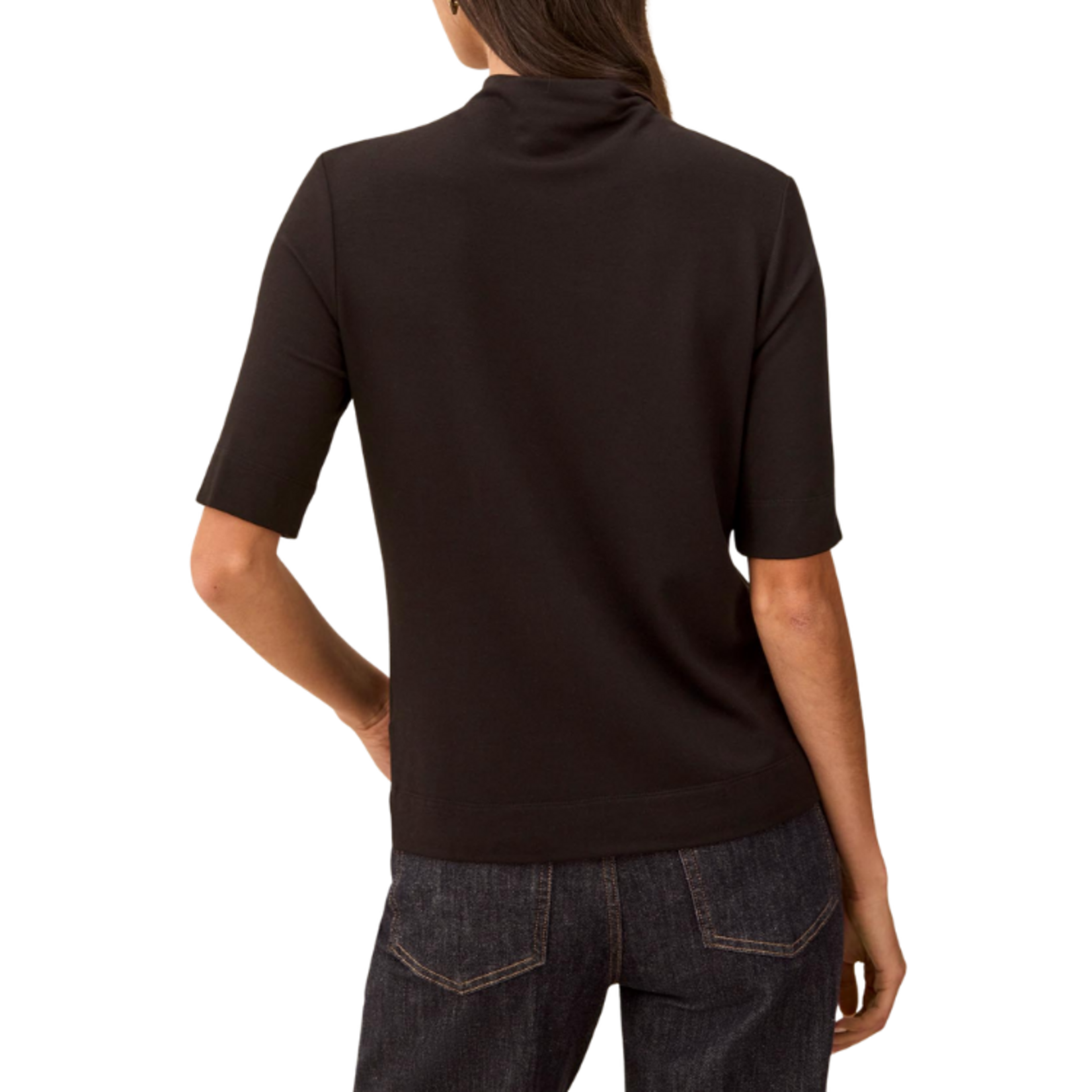 Tribal Tribal - Funnel Neck Elbow Sleeve Knit Top