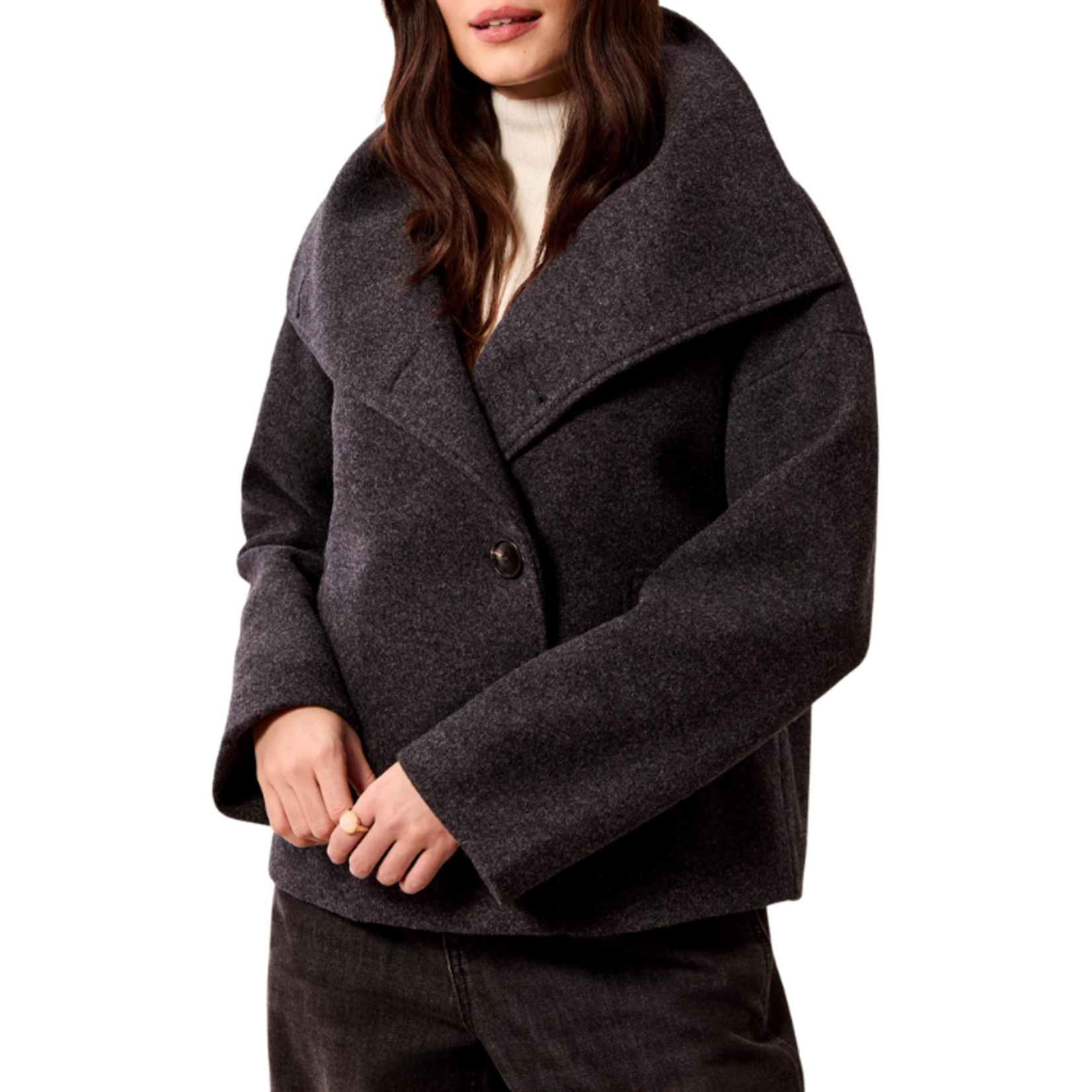 Tribal Tribal - Lofty Chic Funnel Neck Jacket