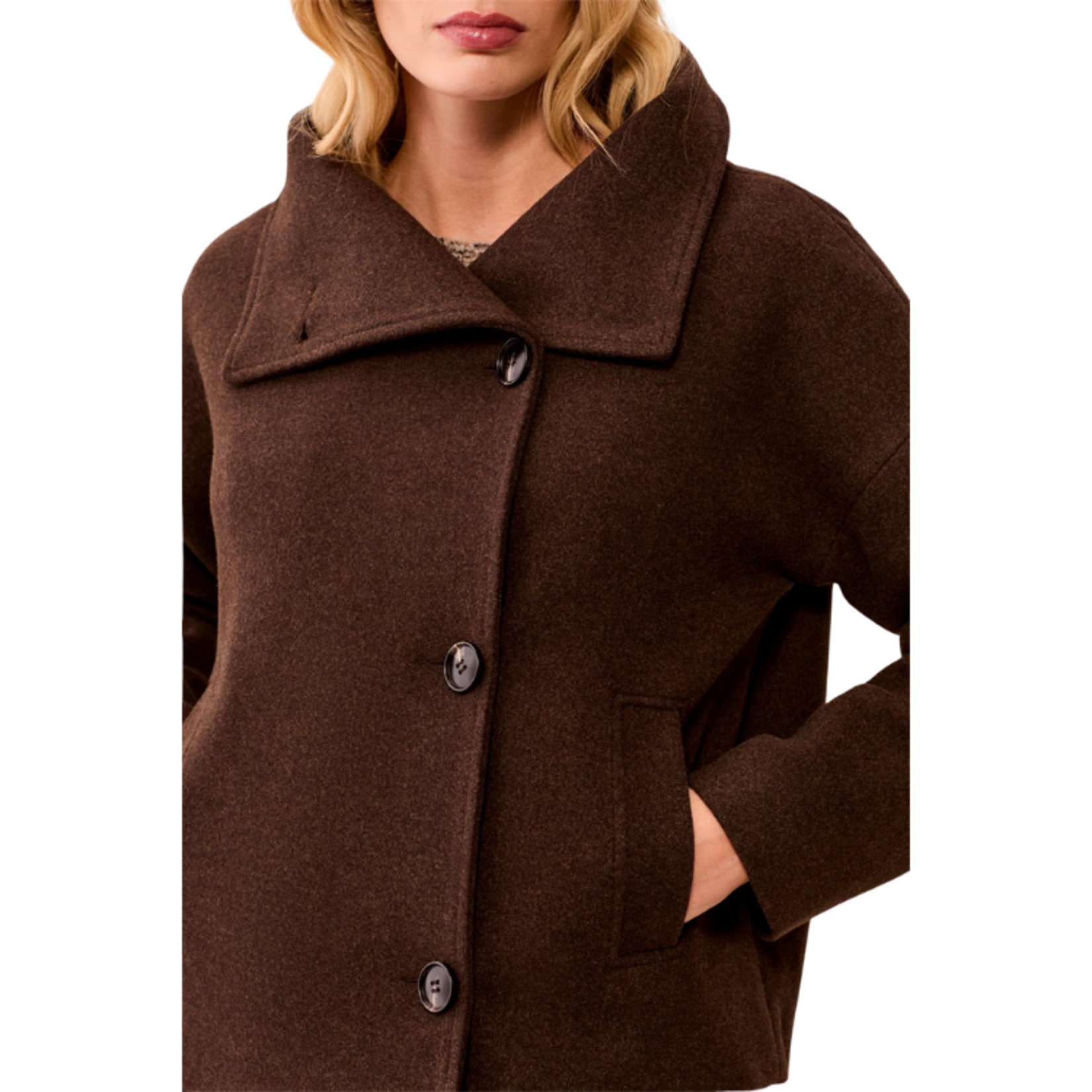 Tribal Tribal - Lofty Chic Funnel Neck Jacket