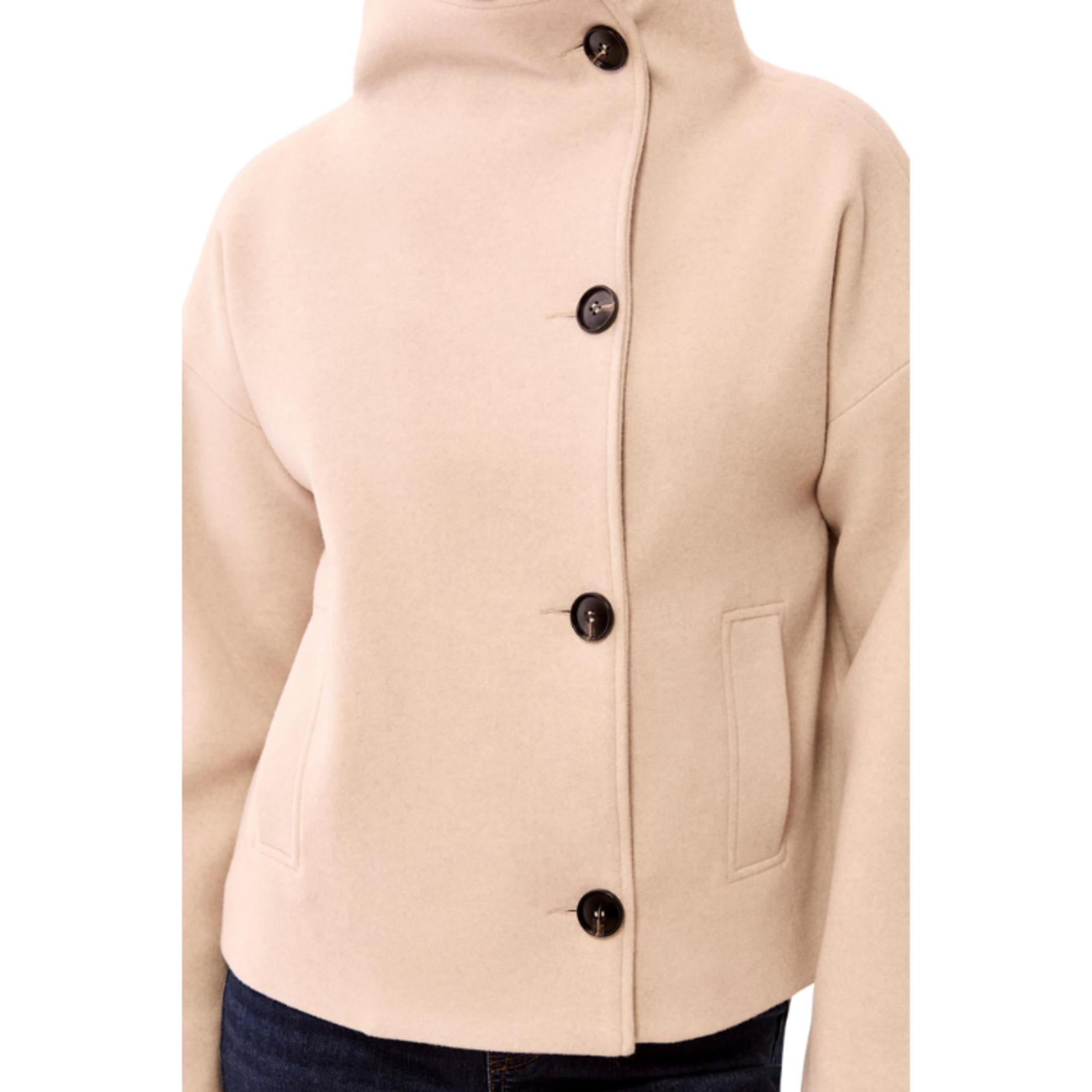Tribal Tribal - Lofty Chic Funnel Neck Jacket