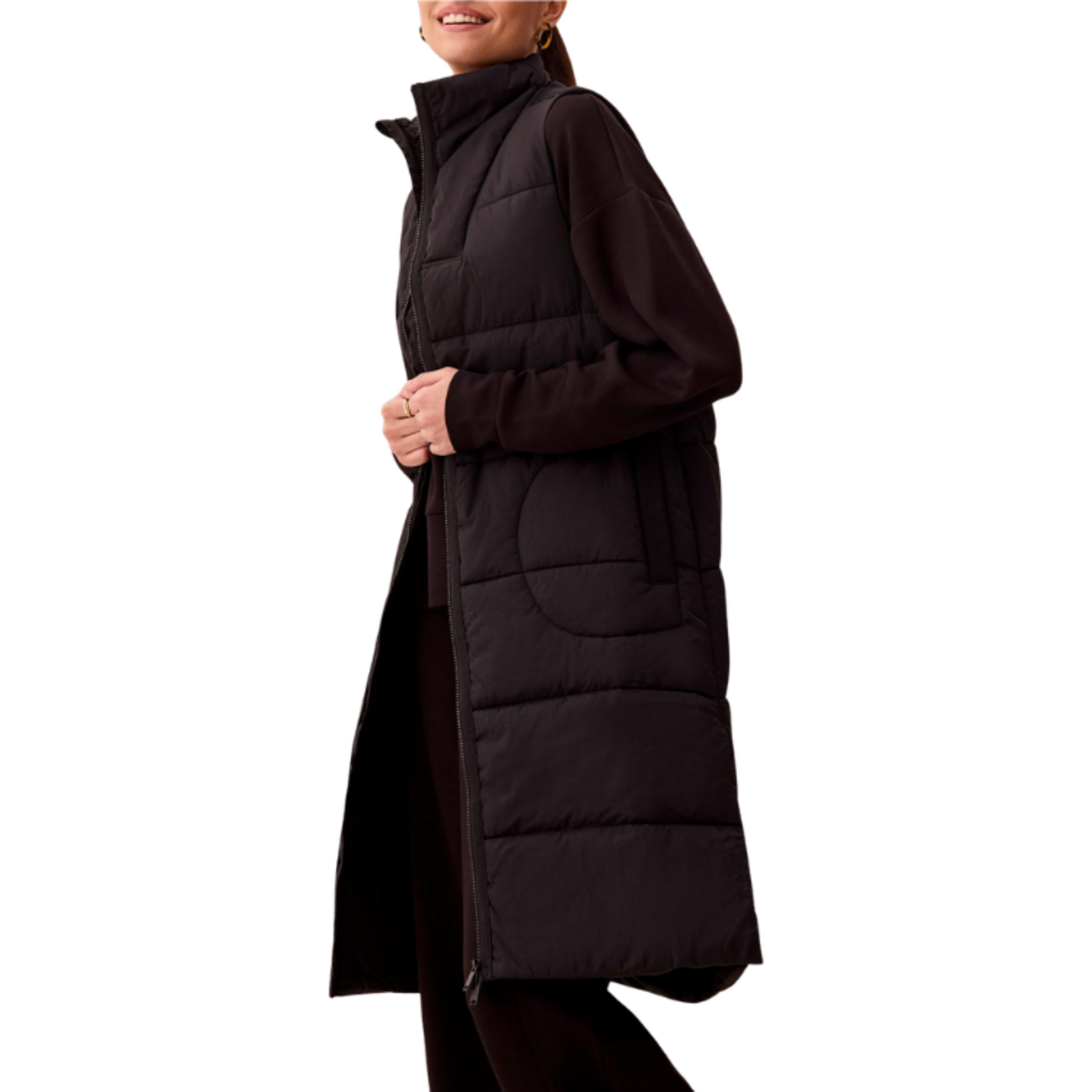 Tribal Tribal - Long Zip-Front Quilted Vest