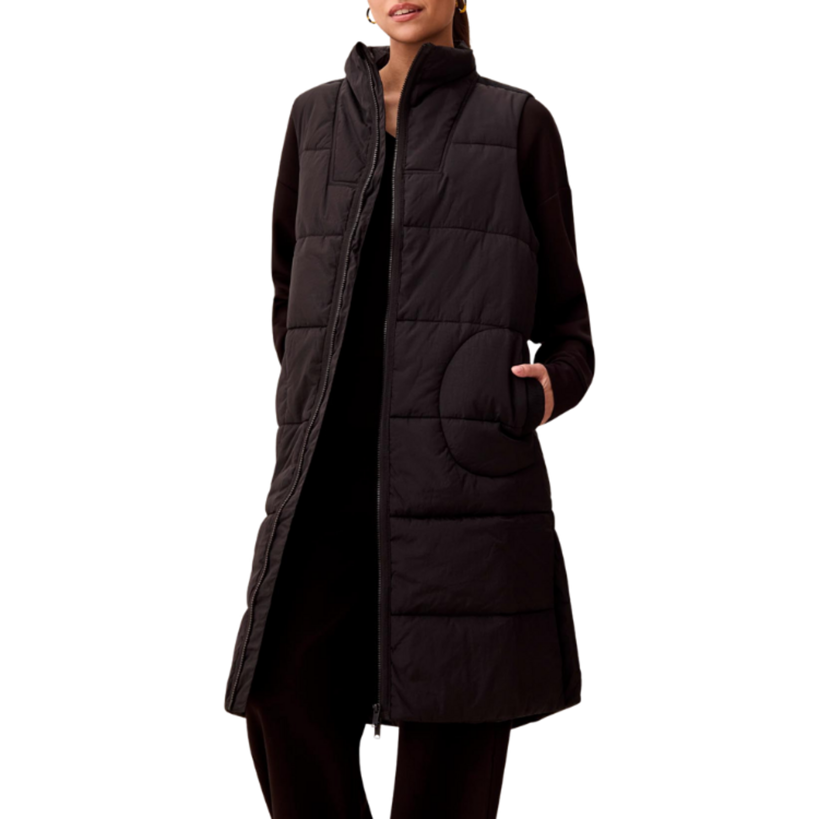 Tribal Tribal - Long Zip-Front Quilted Vest