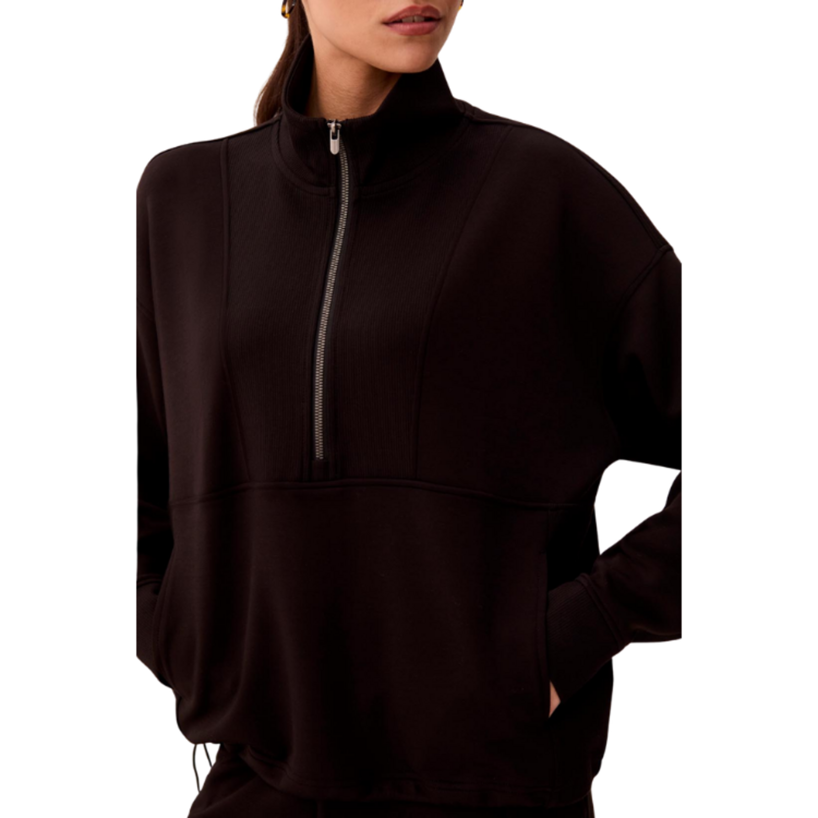 Tribal Tribal - Long-Sleeve Mock Neck Top w/ Zipper