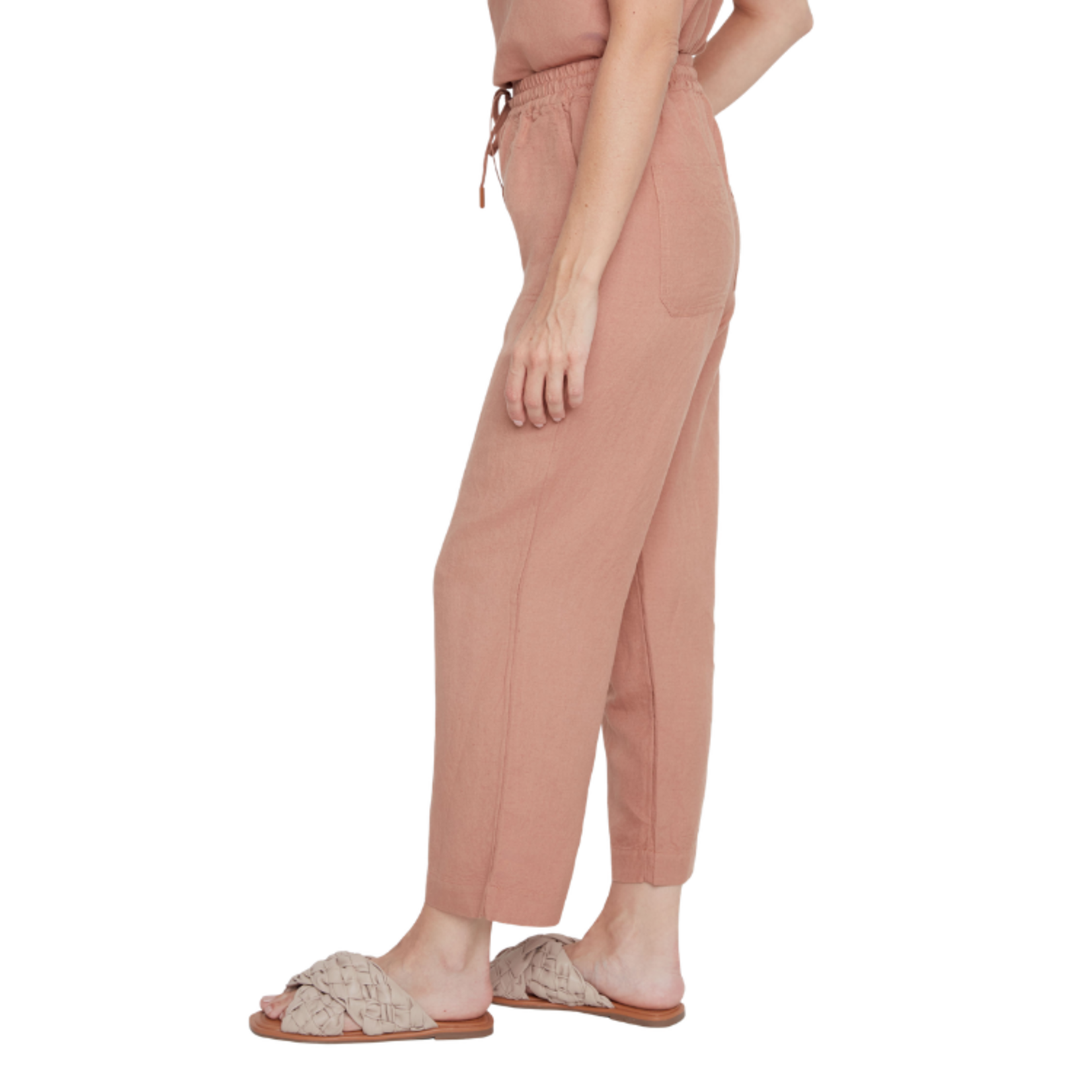 Renuar Renuar - Wide Leg Pull-On Cropped Pant with Drawstring Waist