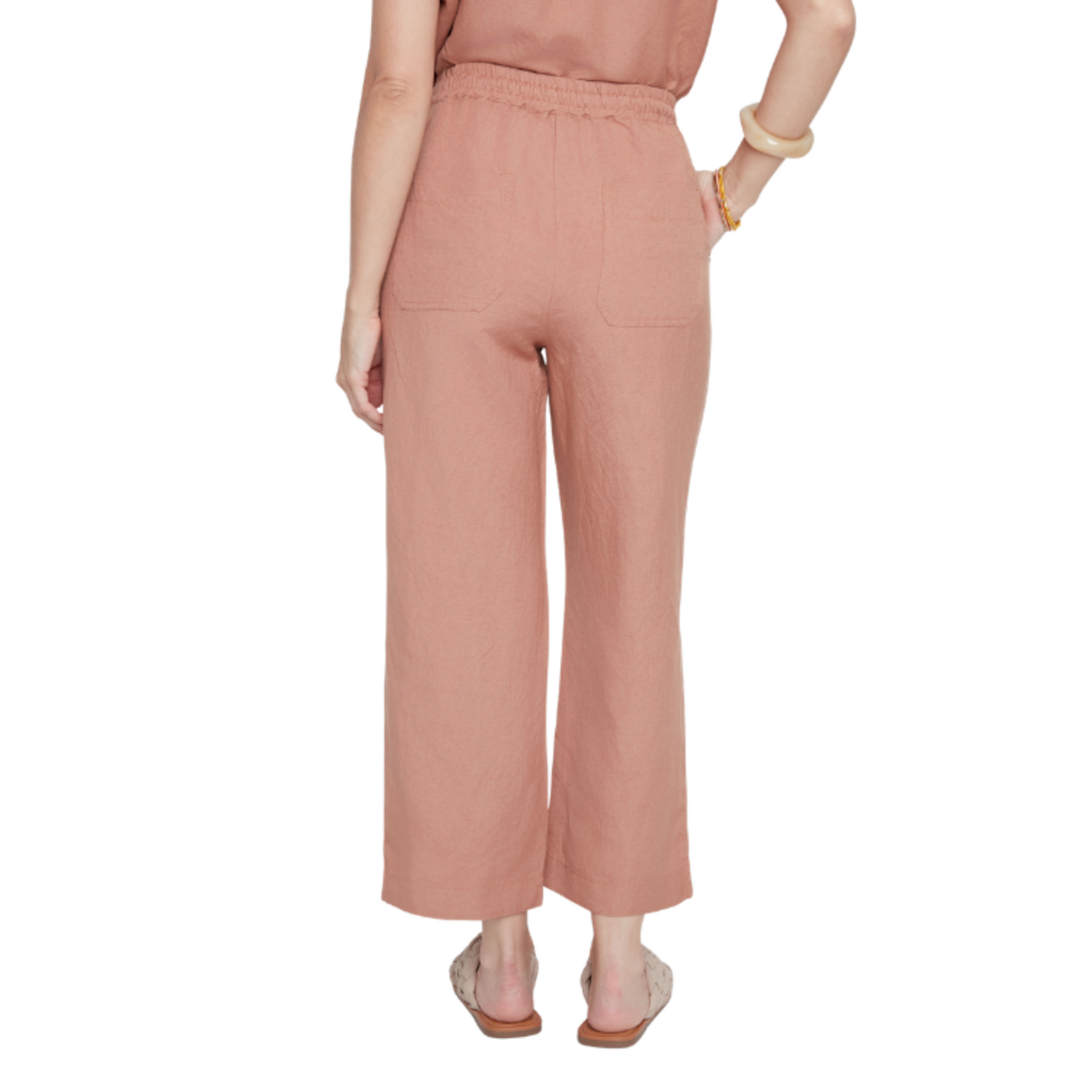 Renuar Renuar - Wide Leg Pull-On Cropped Pant with Drawstring Waist