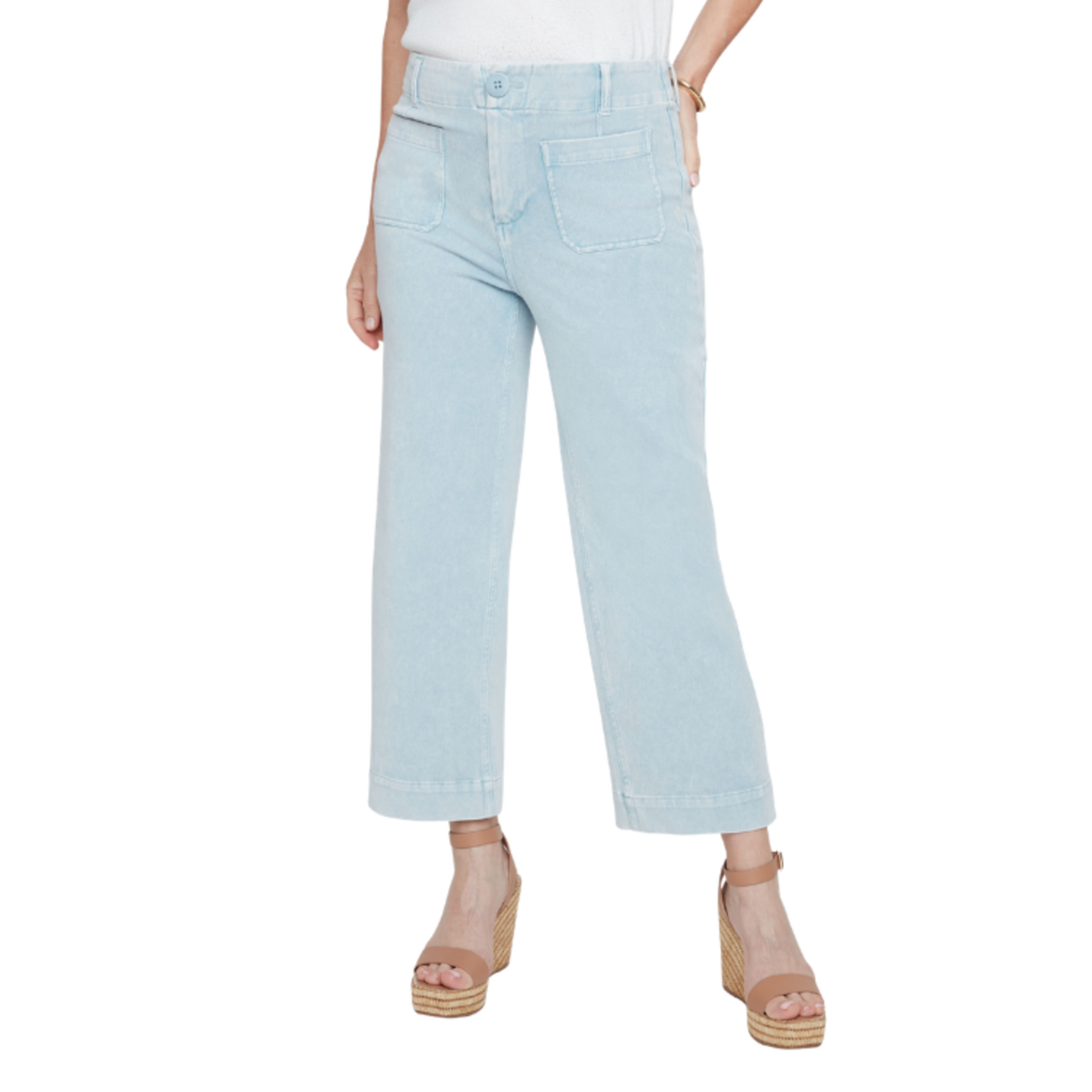 Renuar Renuar - Light Wash Knit Denim Crop Pant