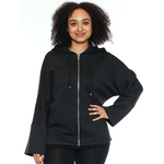 Papa Fashions Quilted Zip Front Hoodie Jacket