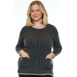 Papa Fashions Cable Knit Pocket Sweater