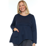 Papa Fashions Asymmetrical Pocket Tunic Top