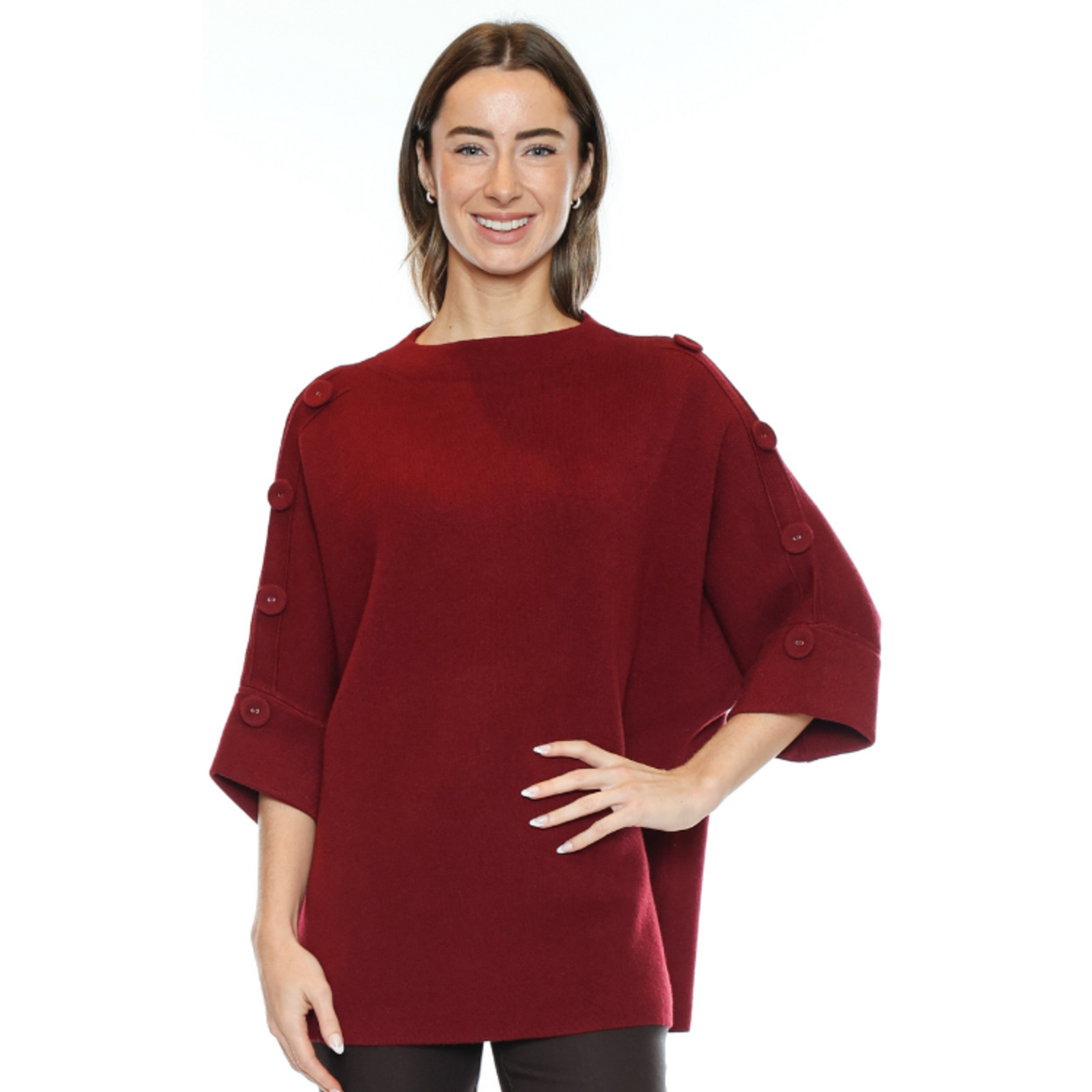 Papa Fashions Papa Fashions - Button Detail Knit Tunic