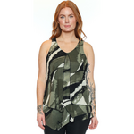 Papa Fashions Layered Abstract Print Tank