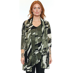 Papa Fashions Abstract Print Mesh Cardigan