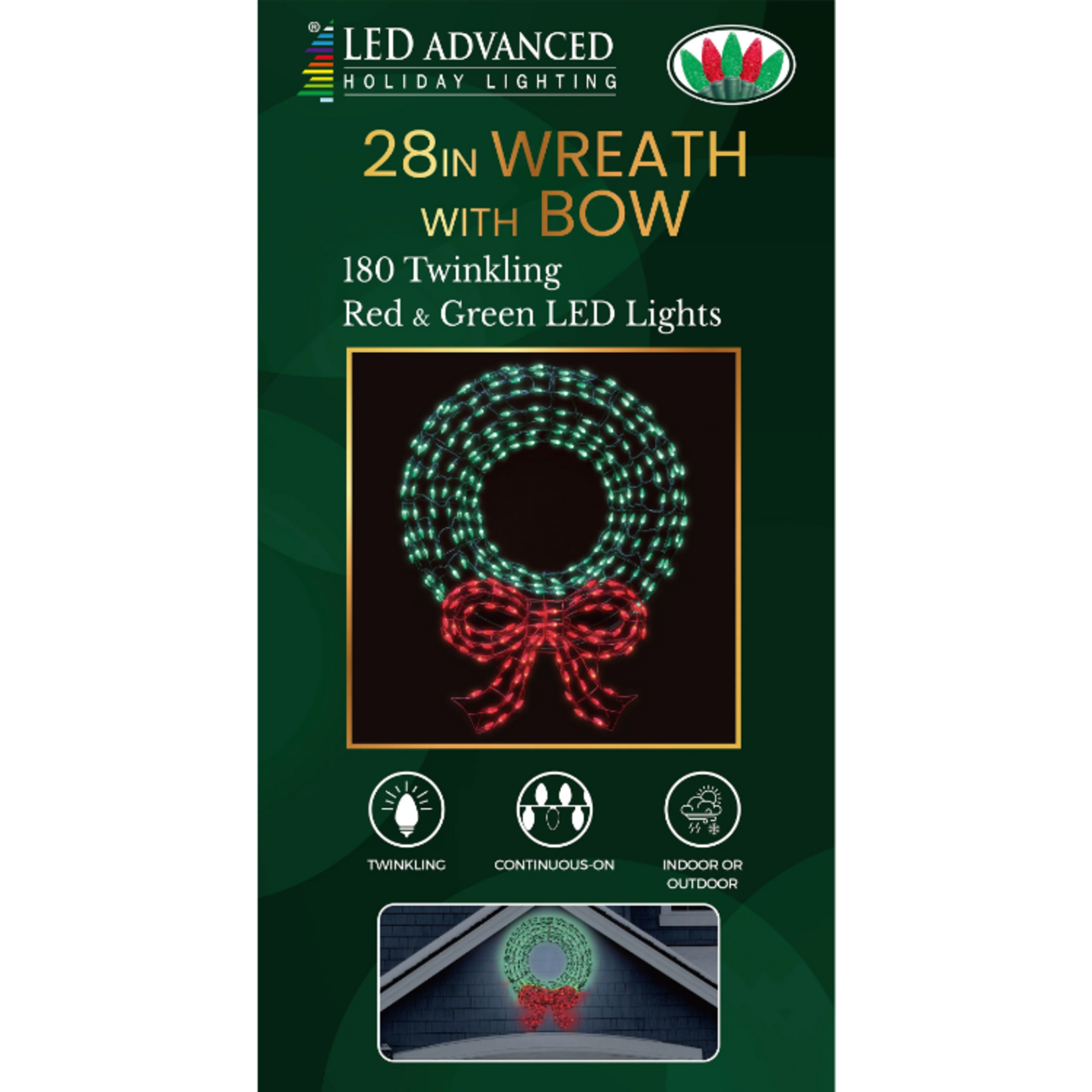 LED Advanced LED Advanced 28in Wreath w/ Bow