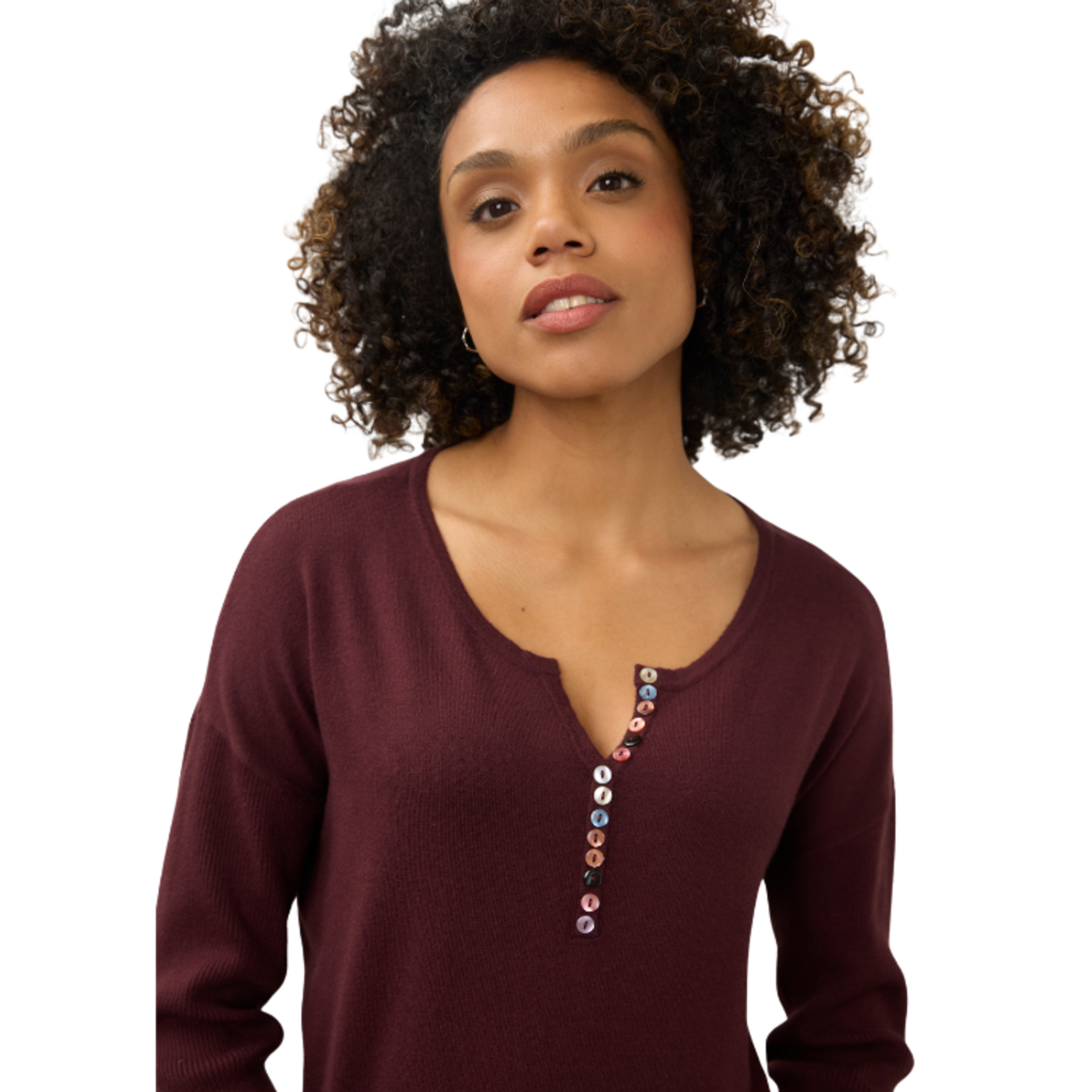 French Dressing French Dressing - Notch Neck Rib Sleeve Sweater