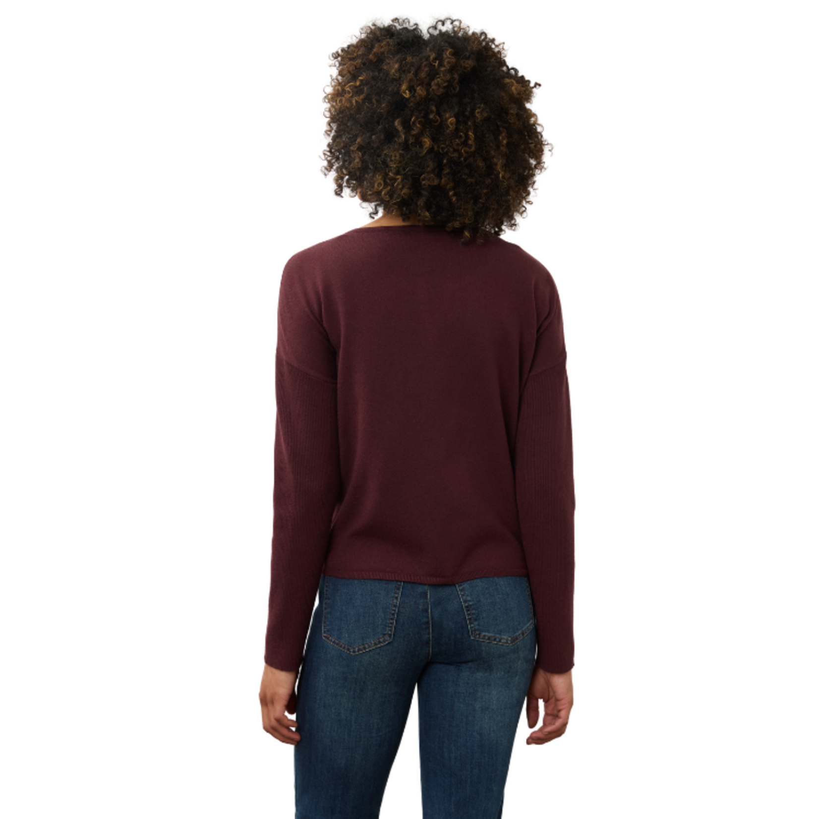 French Dressing French Dressing - Notch Neck Rib Sleeve Sweater