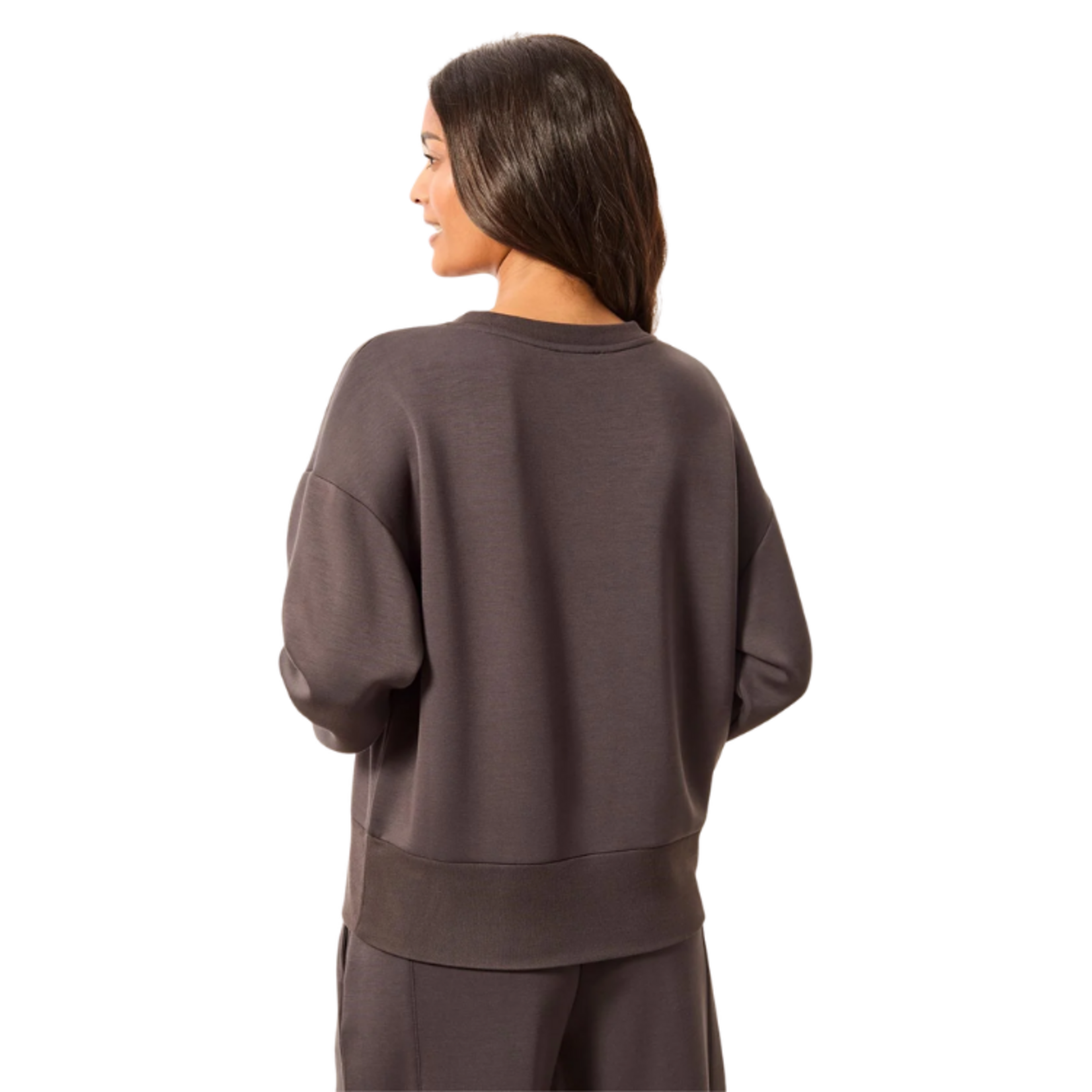 Tribal Tribal - Techno Lux V-Neck Drop Shoulder Pullover