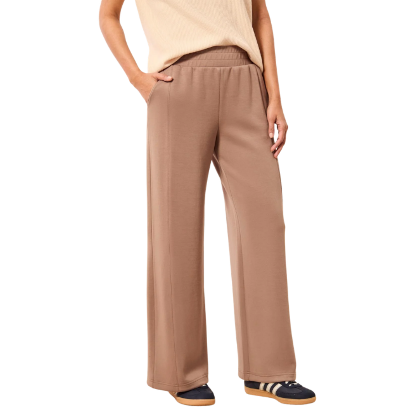 Tribal Tribal - Techno Lux Knit Pull-On Wide Leg Joggers