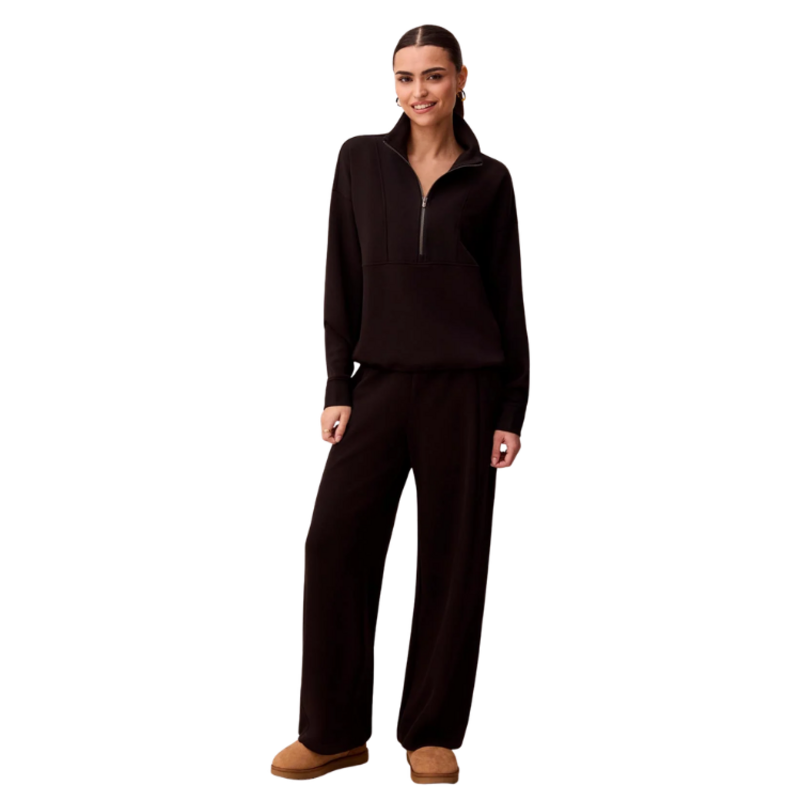 Tribal Tribal - Techno Lux Quarter-Zip Funnel Neck Pullover