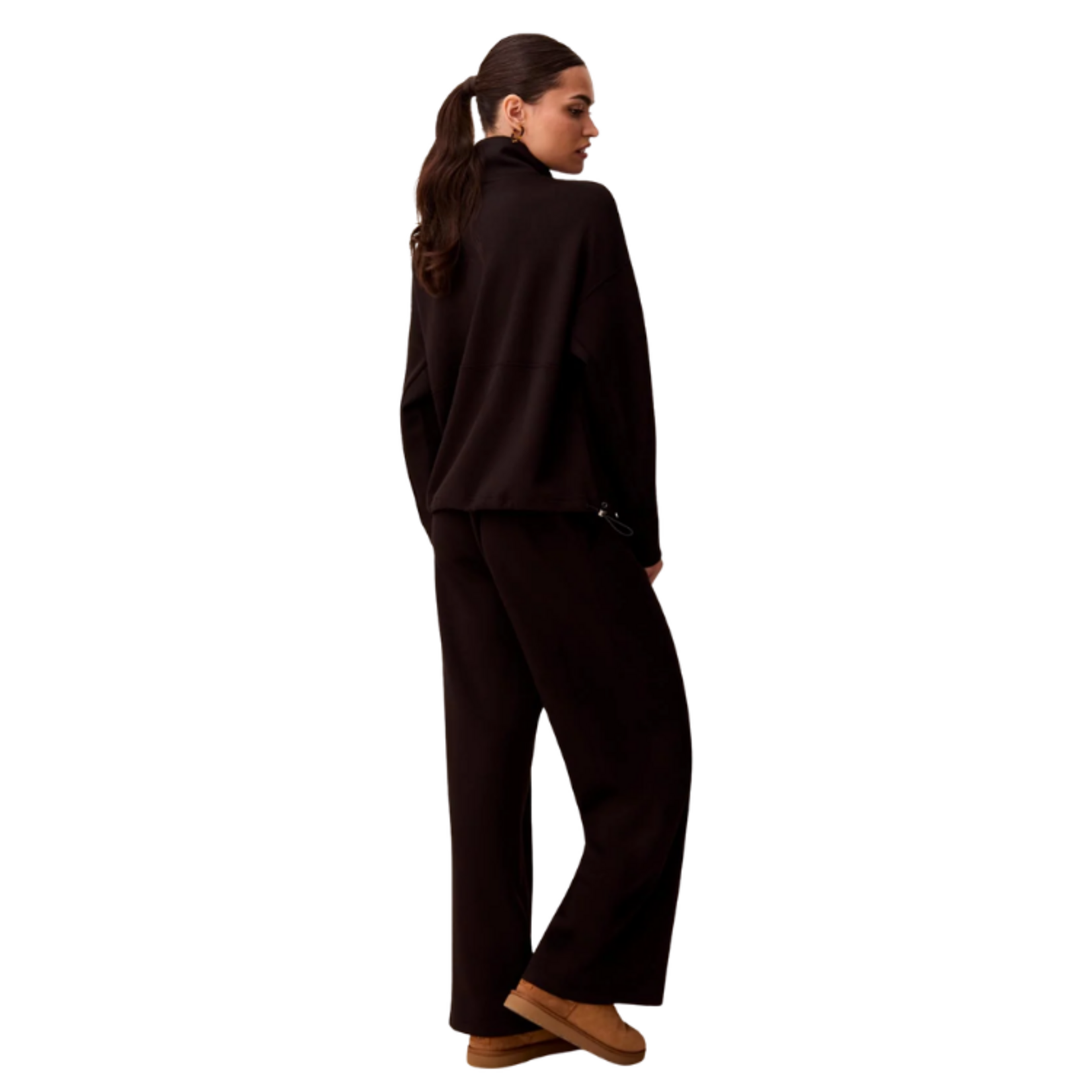 Tribal Tribal - Techno Lux Quarter-Zip Funnel Neck Pullover