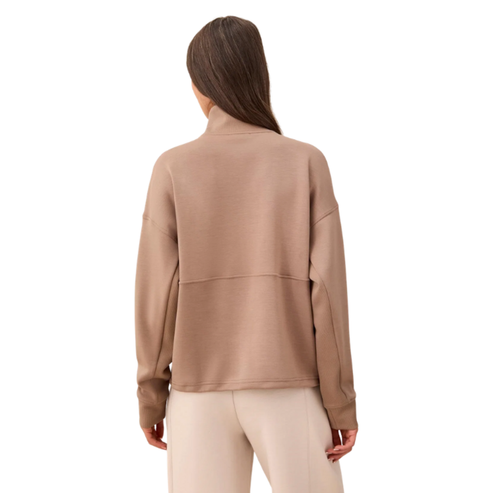 Tribal Tribal - Techno Lux Quarter-Zip Funnel Neck Pullover