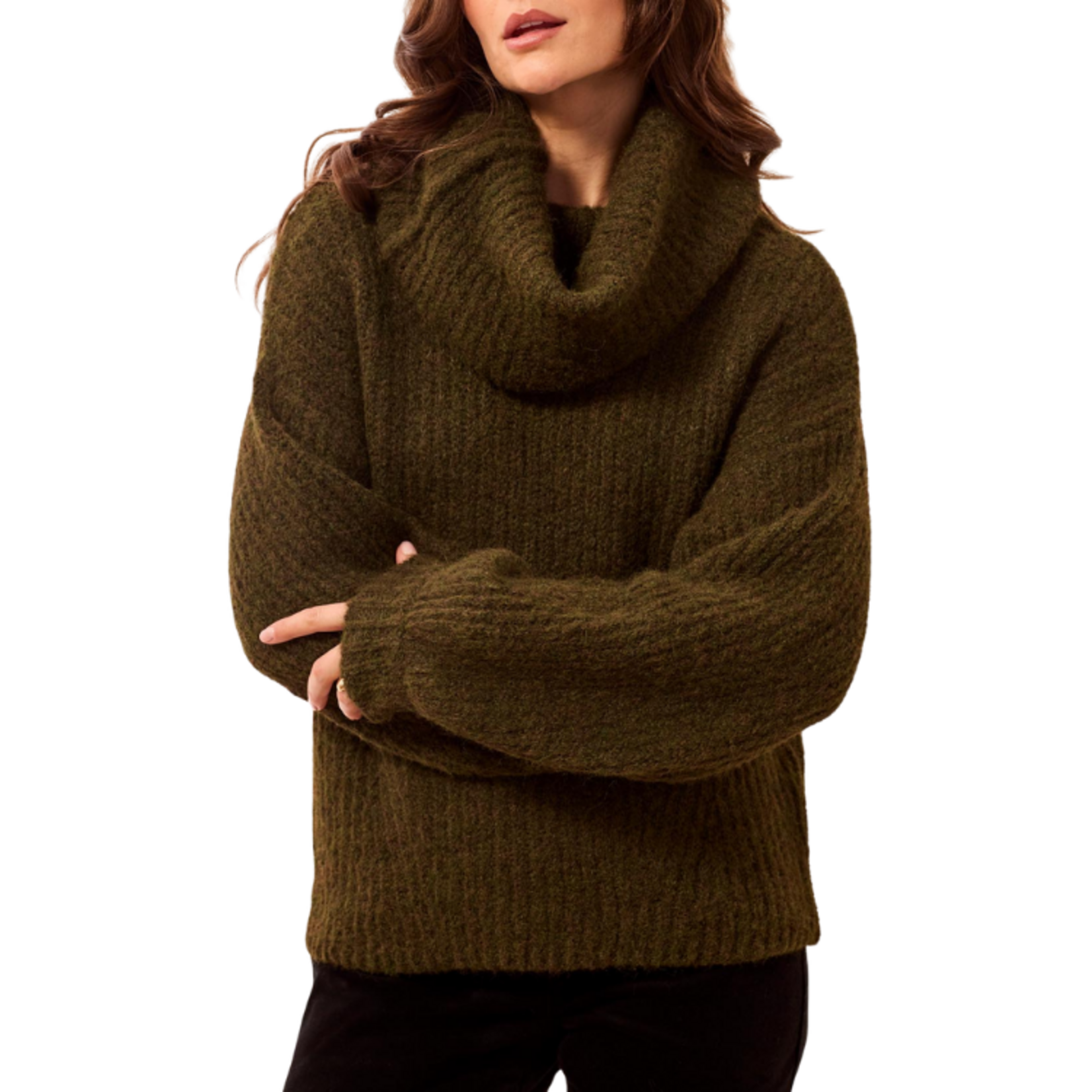 Tribal Tribal - Drama Funnel Neck Sweater