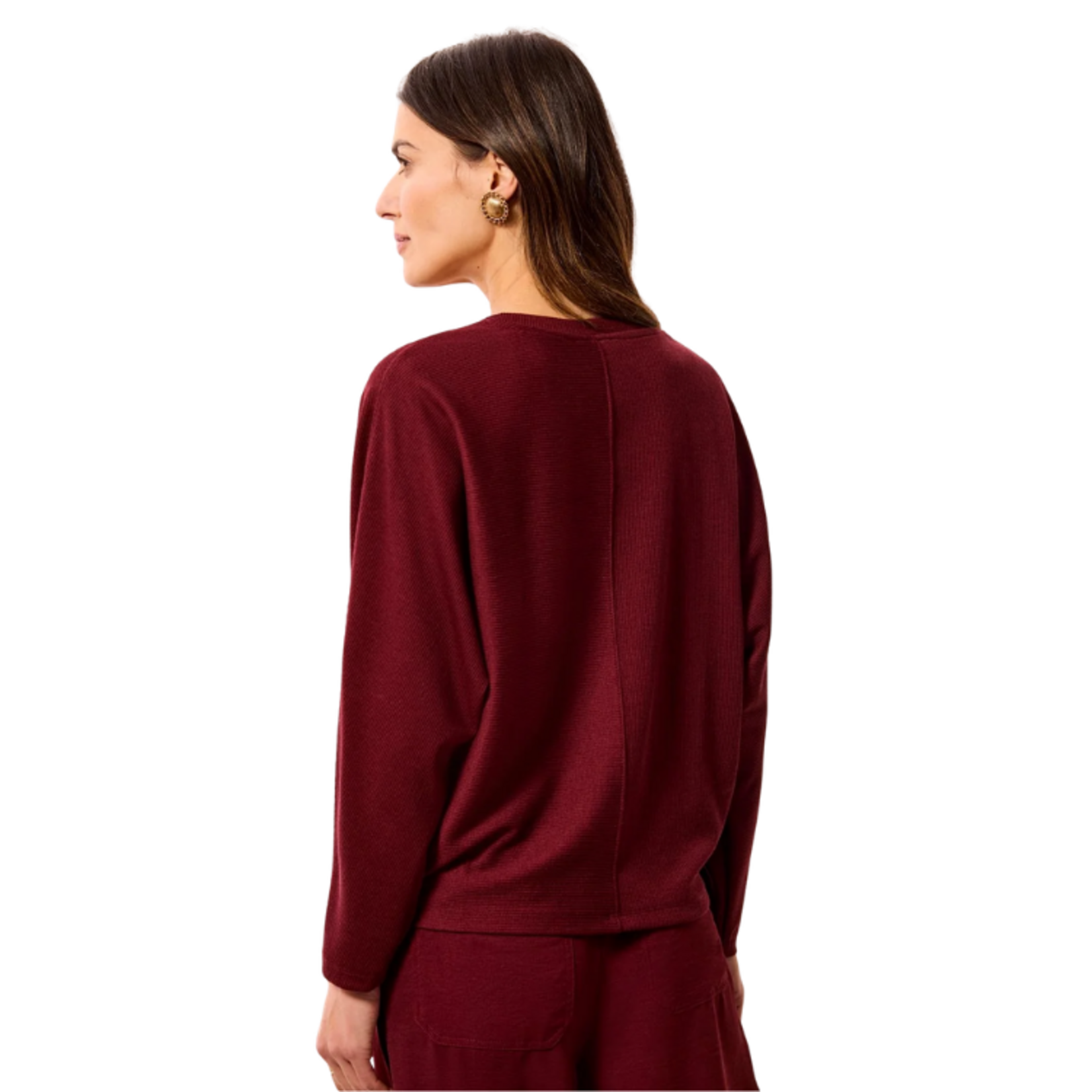 Tribal Tribal - Long  Sleeve Dolman V-Neck Top