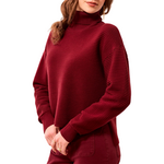 Tribal T-Neck High Low Sweater w/ Side Slits