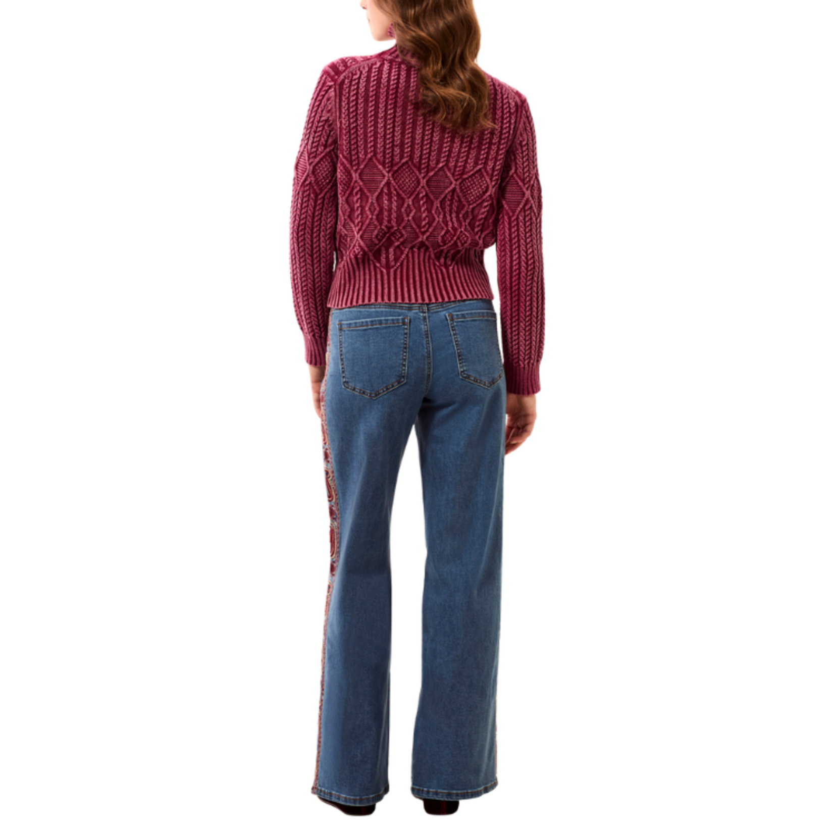 Tribal Tribal - Audrey Wide Leg Denim w/ Fancy Embroidered Detail