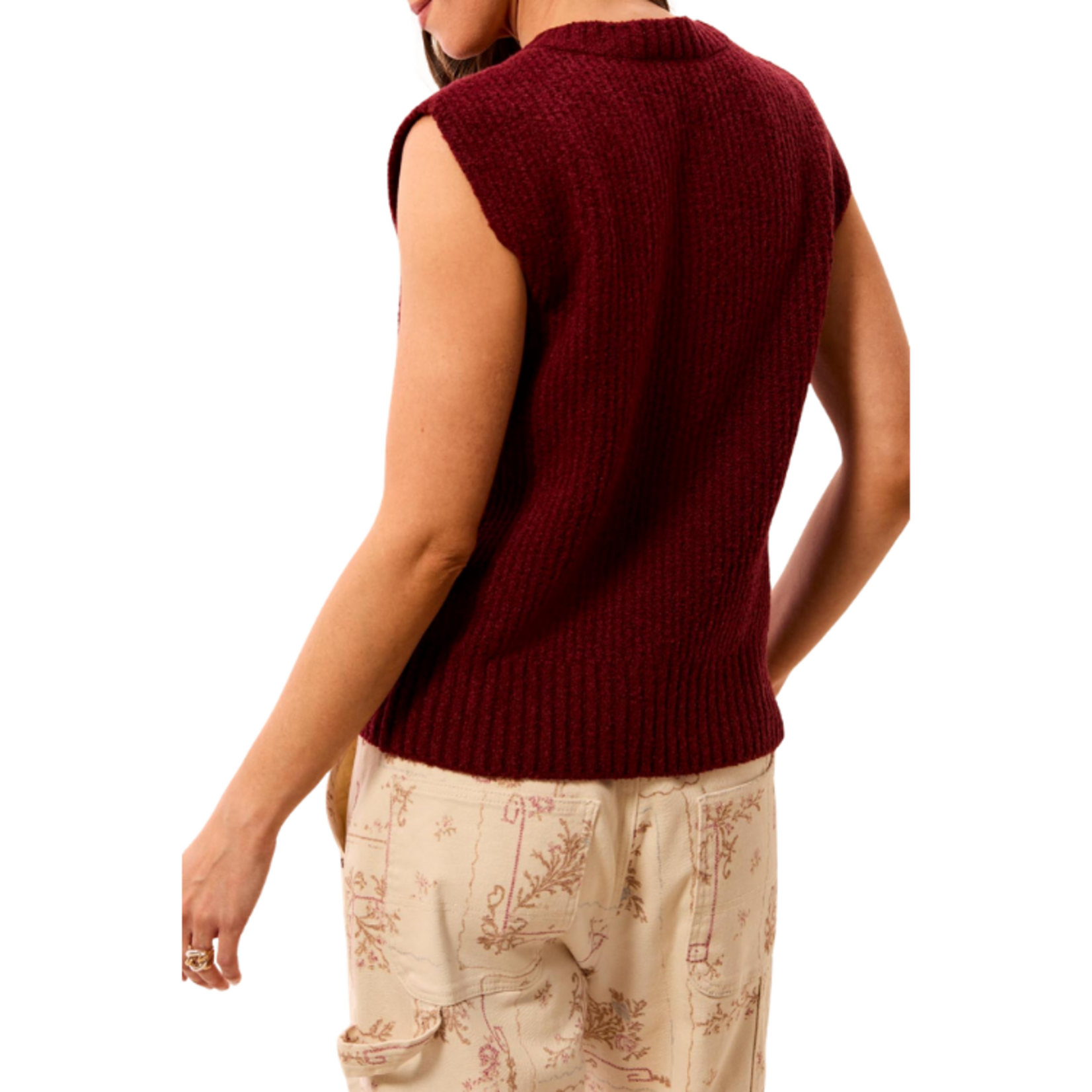 Tribal Tribal - Split Crew Neck Sweater Vest
