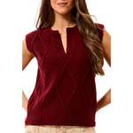 Tribal Split Crew Neck Sweater Vest